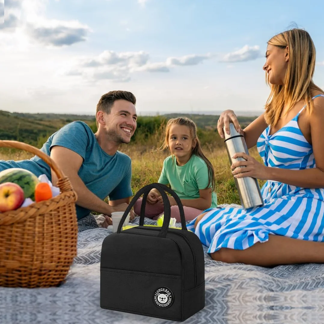 Generisch SHSMPXOY torba chłodząca, mała, 6 l, izolowana torba na lunch z podszewką foliową, mini torba chłodząca z izolowaną folią aluminiową, torba na lunch, przenośna torba chłodząca do szkoły