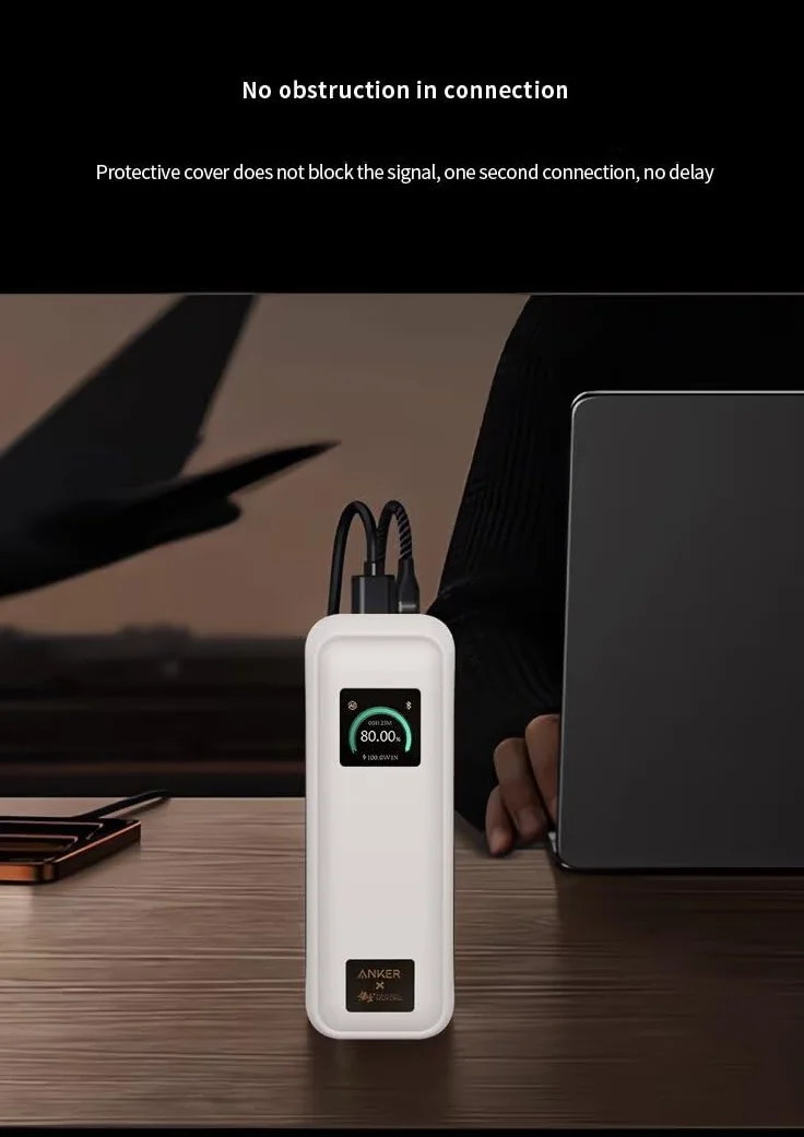 FTRONGRT Etui kompatybilne z Anker Prime 220W Power Bank, pełna ochrona, pyłoszczelne, zapobiegające upadkom, silikonowa osłona ochronna, czarne