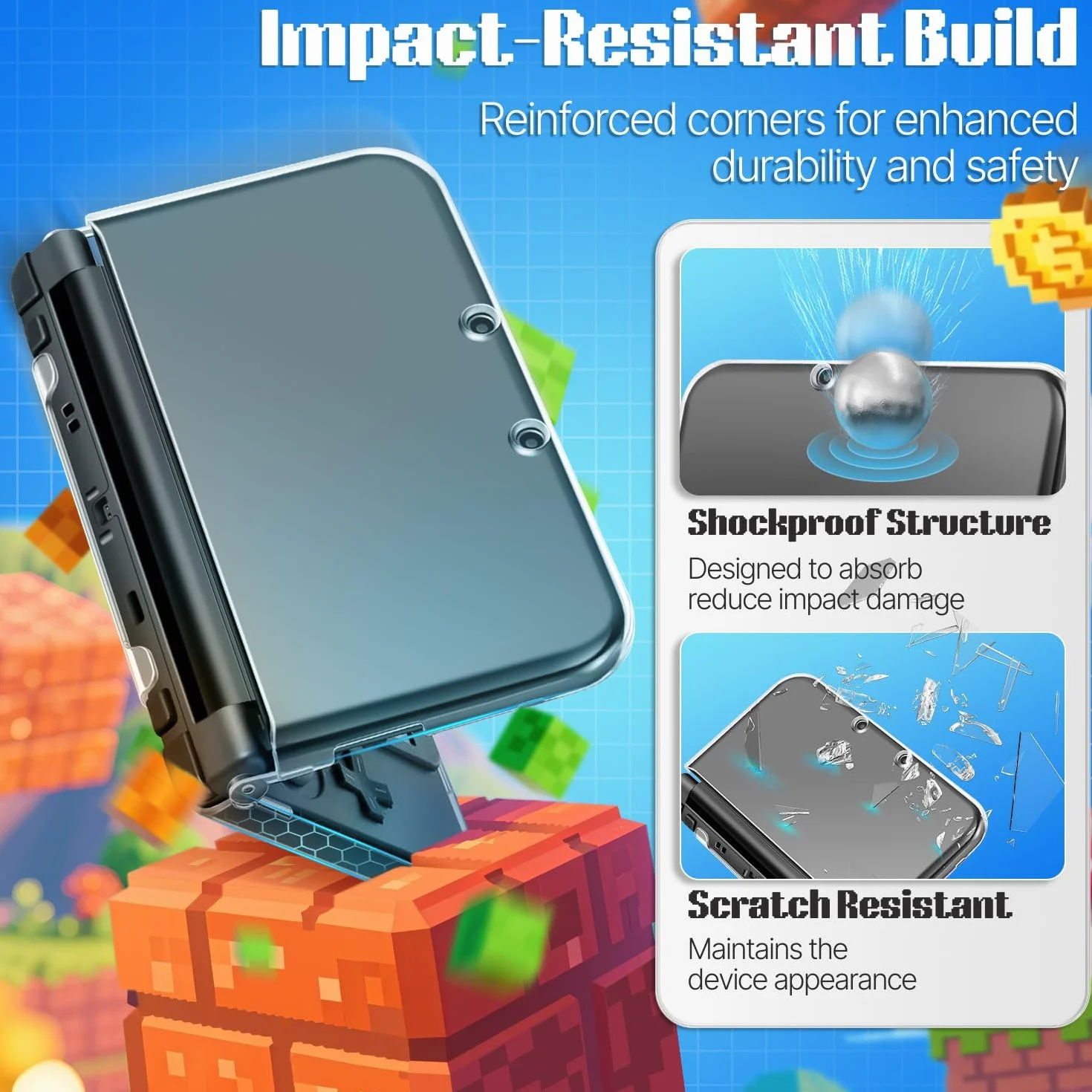 Etui TNP kompatybilne z [NOWOŚĆ Nintendo 3DS XL LL 2015] - Ultra przezroczysta przezroczysta twarda obudowa ochronna skórka do nowego Nintendo 3DS XL / 3DS LL 2015 [nowa zmodyfikowana konstrukcja bez