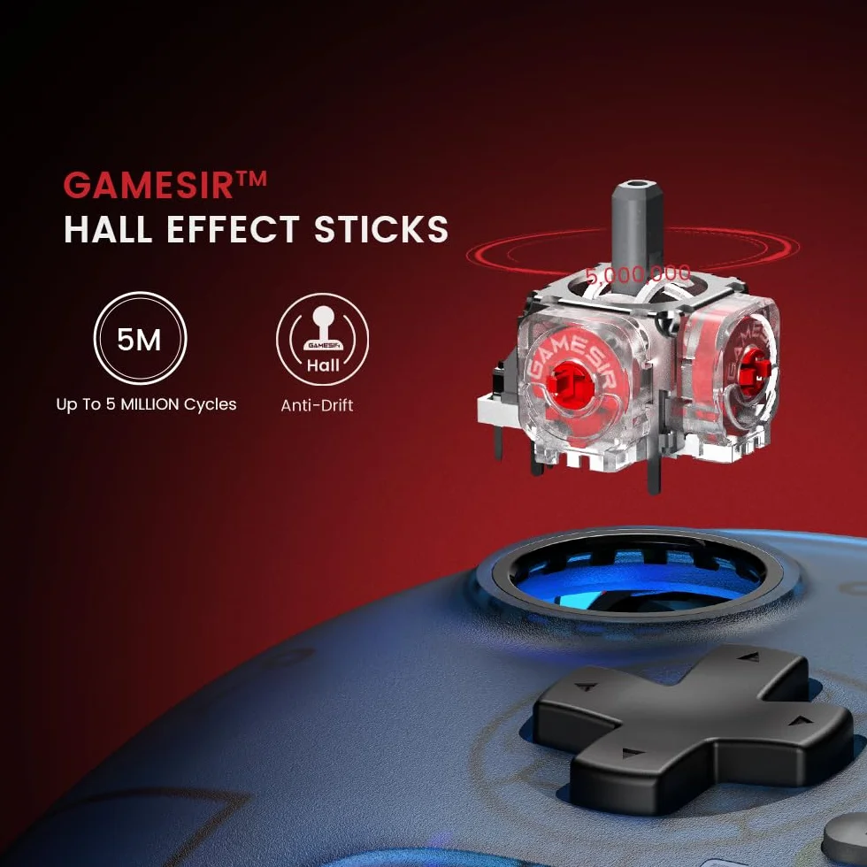 GameSir T7 Wired kontroler do Xbox Series X|S, Xbox One & Windows 10/11, Plug and Play gamepad z Hall Joysticks/Hall Trigger, 3,5 mm Audio Jack - niebieski