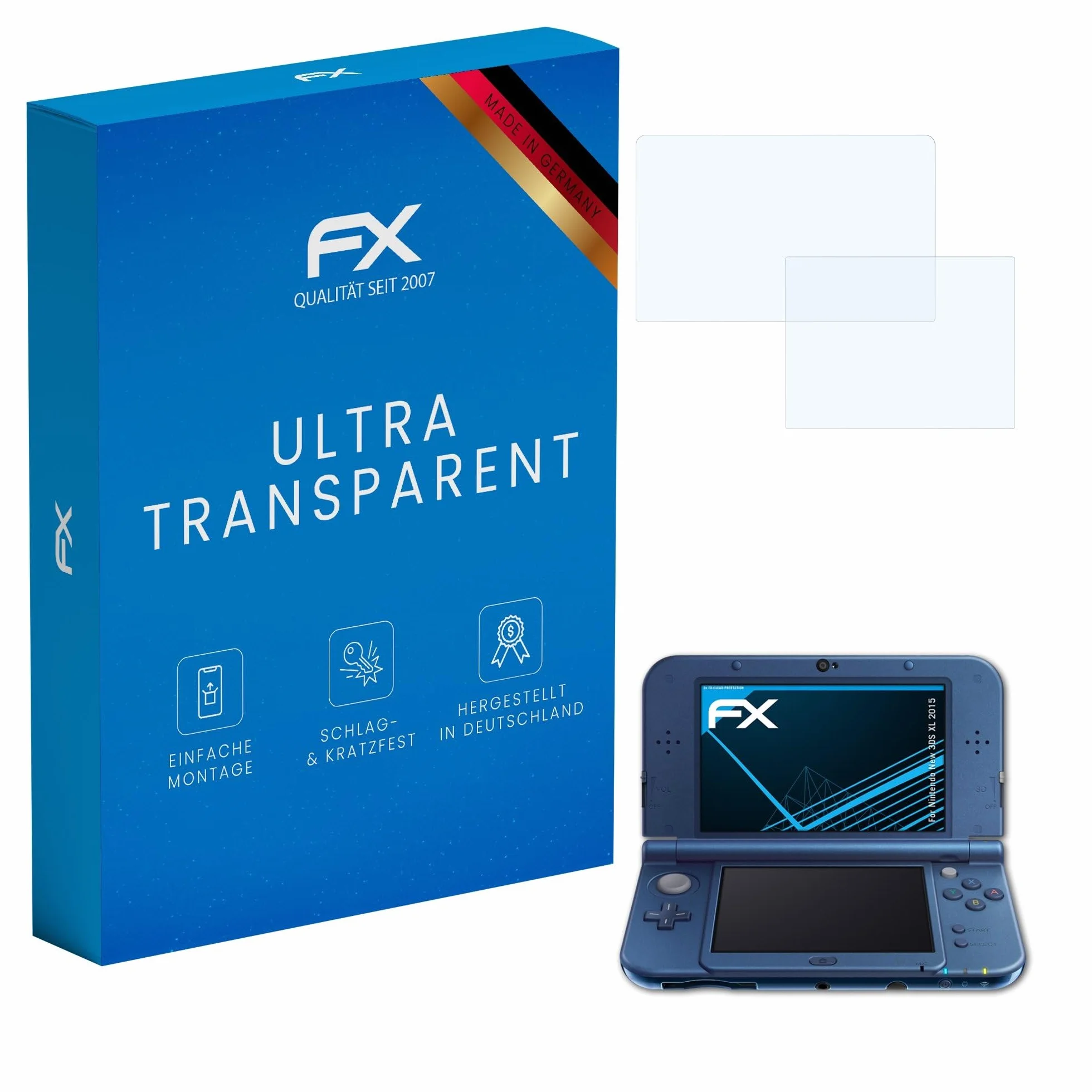 atFoliX Folia ochronna na ekran kompatybilny z Nintendo New 3DS XL 2015 Folia ochronna, ultralekki FX folia ekranowa (Zestaw 3)