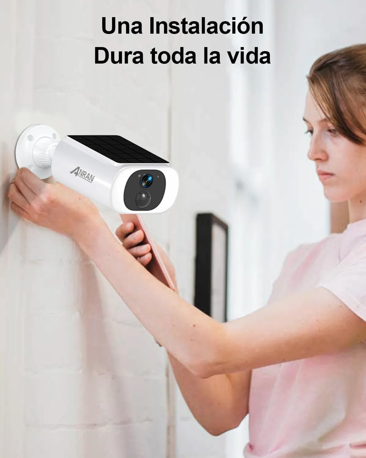 ANRAN 2K Zewnętrzna Kamera Monitorująca z Akumulatorem, Bezprzewodowa Kamera Monitorująca na Zewnątrz z Panelem Słonecznym, WiFi 2,4 GHz, Wodoodporność IP65, Dwukierunkowe Audio, C3