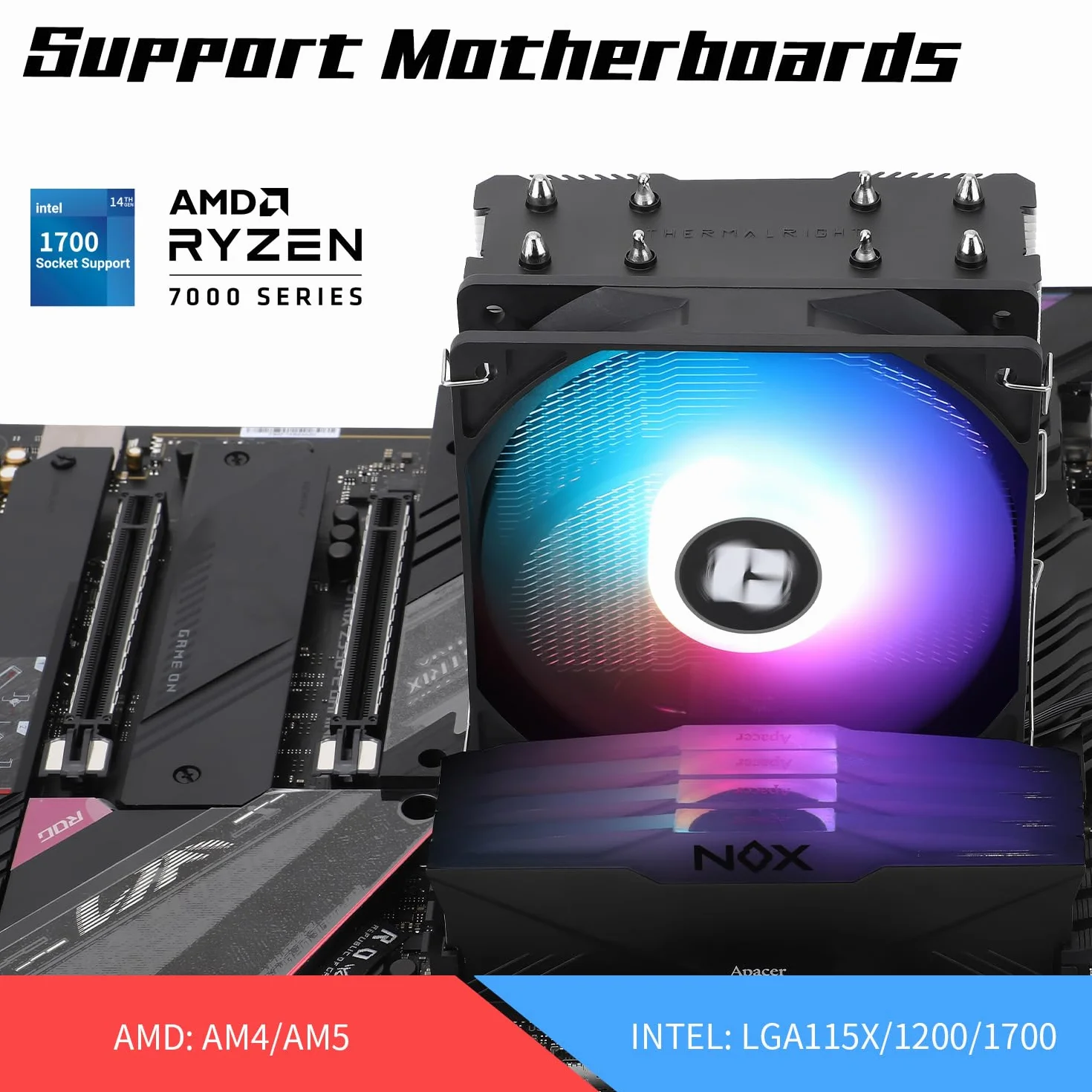Thermalright AssassinX120 SE ARGB TL-C12C-S PWM cichy wentylator do procesora, 4 ciepłowody, chłodzenie z łożyskiem S-FDB do AMD AM4 AM5 1700/1150/1151/1200