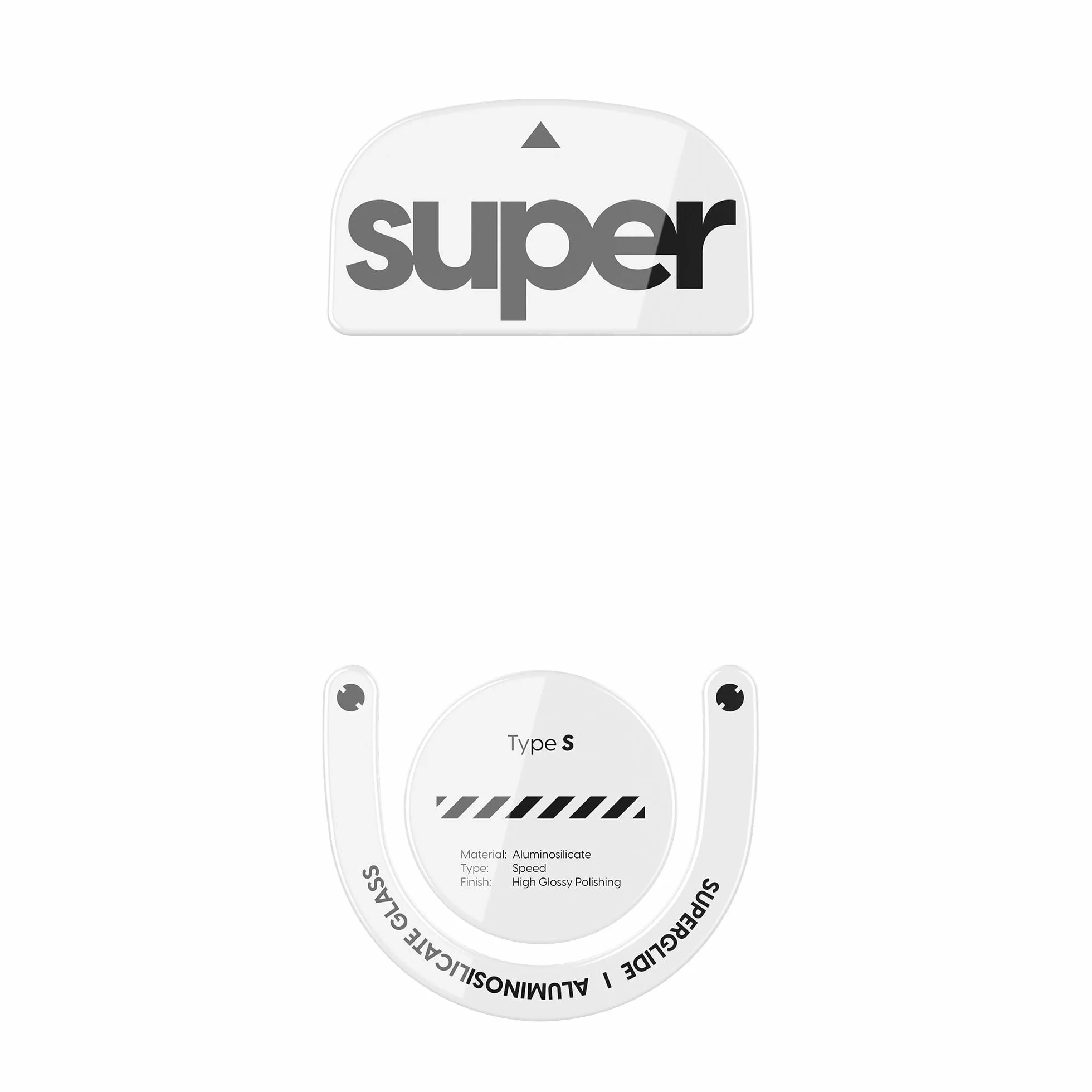 Superglide Szklane łyżwy pod mysz do Logitech G Pro X Superlight2, polerowana okrągła krawędź, wytrzymała podeszwa, białe