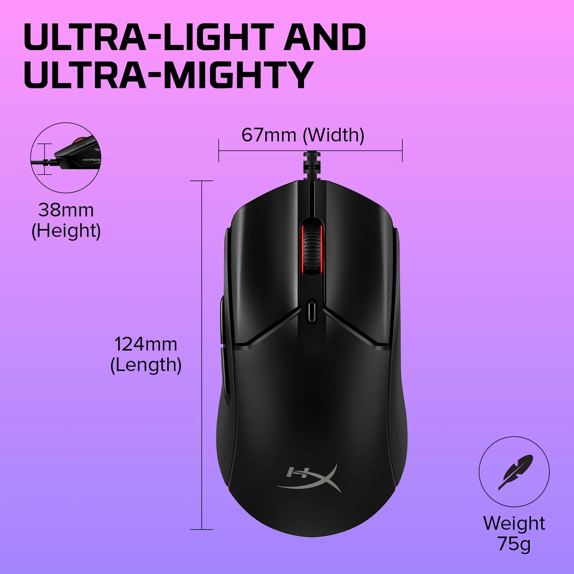 HyperX Mysz do gier Pulsefire Haste 2