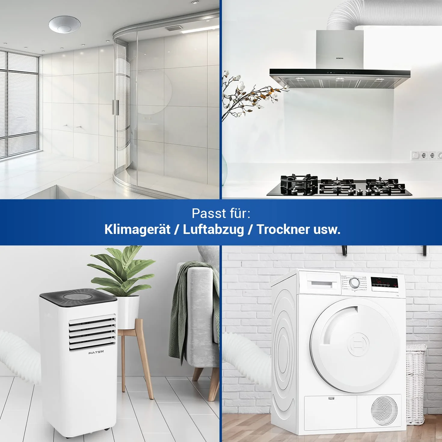 Wąż wylotowy powietrza 100 mm/5 m PVC elastyczny wąż do klimatyzatora okap suszarki do bielizny