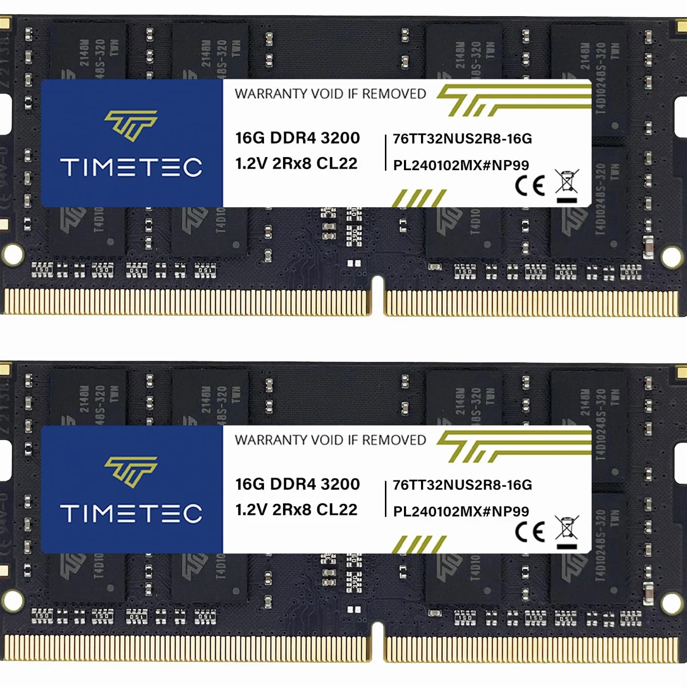 Timetec 32GB (2x16GB) DDR4 3200MHz PC4-25600 Non-ECC Niebuforowany 1.2V CL22 2Rx8 Podwójna ranga 260-pinowy SODIMM dla AMD i Intel Gaming Laptop Notebook PC Pamięć Moduł pamięci RAM Aktualizacja