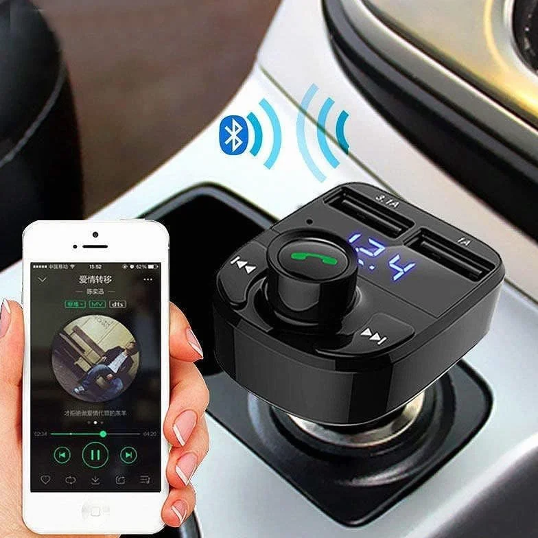 Transmiter FM samochodowy Bluetooth Dual USB ładowarka samochodowa bezprzewodowy odbiornik radiowy wyświetlacz LED