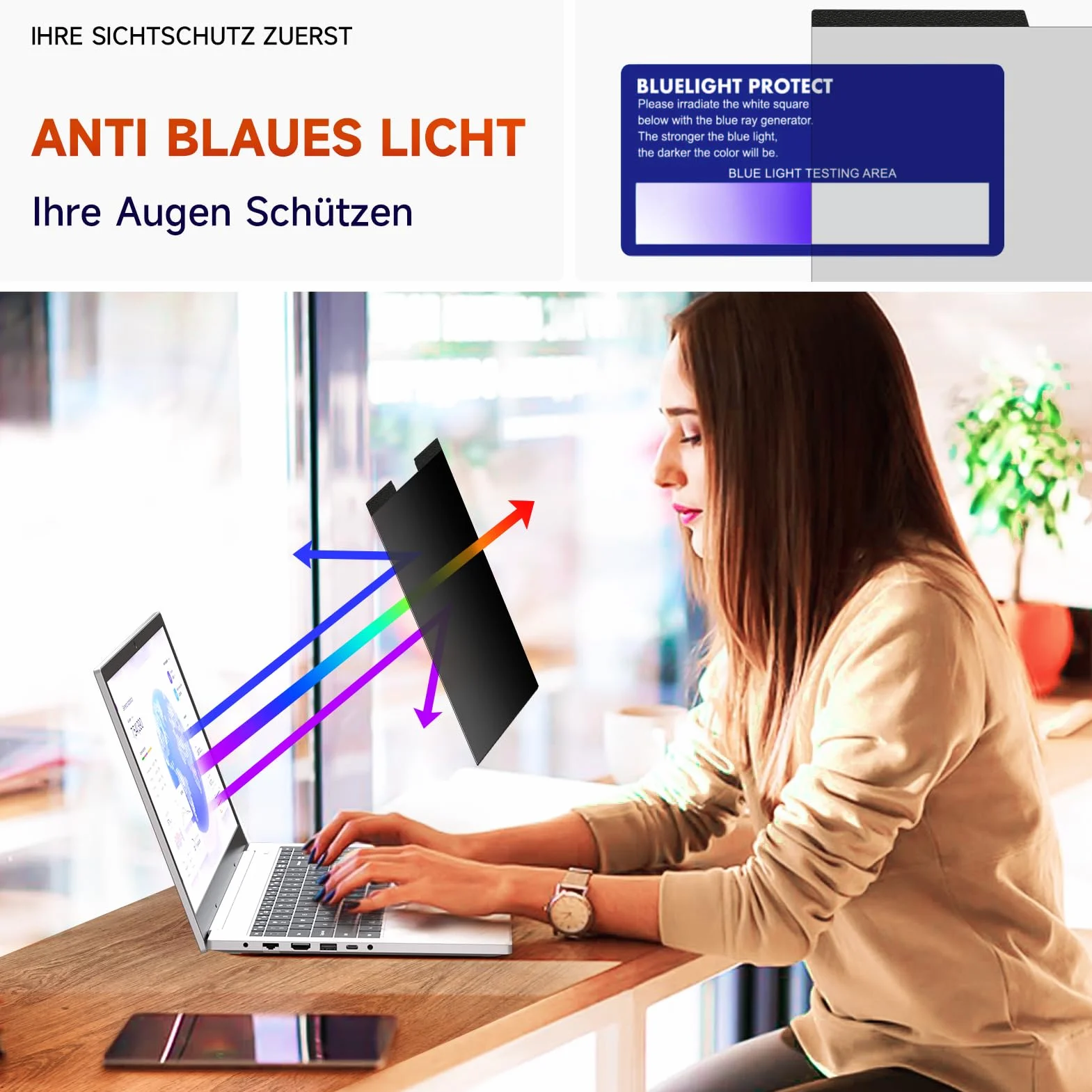 Mamol Magnetyczna ochrona prywatności do laptopa 14" 16:9, zdejmowana folia maskująca, ochrona przed niebieskim światłem, ochrona przed oślepieniem, folia ochronna na wyświetlacz do Lenovo / HP / Dell