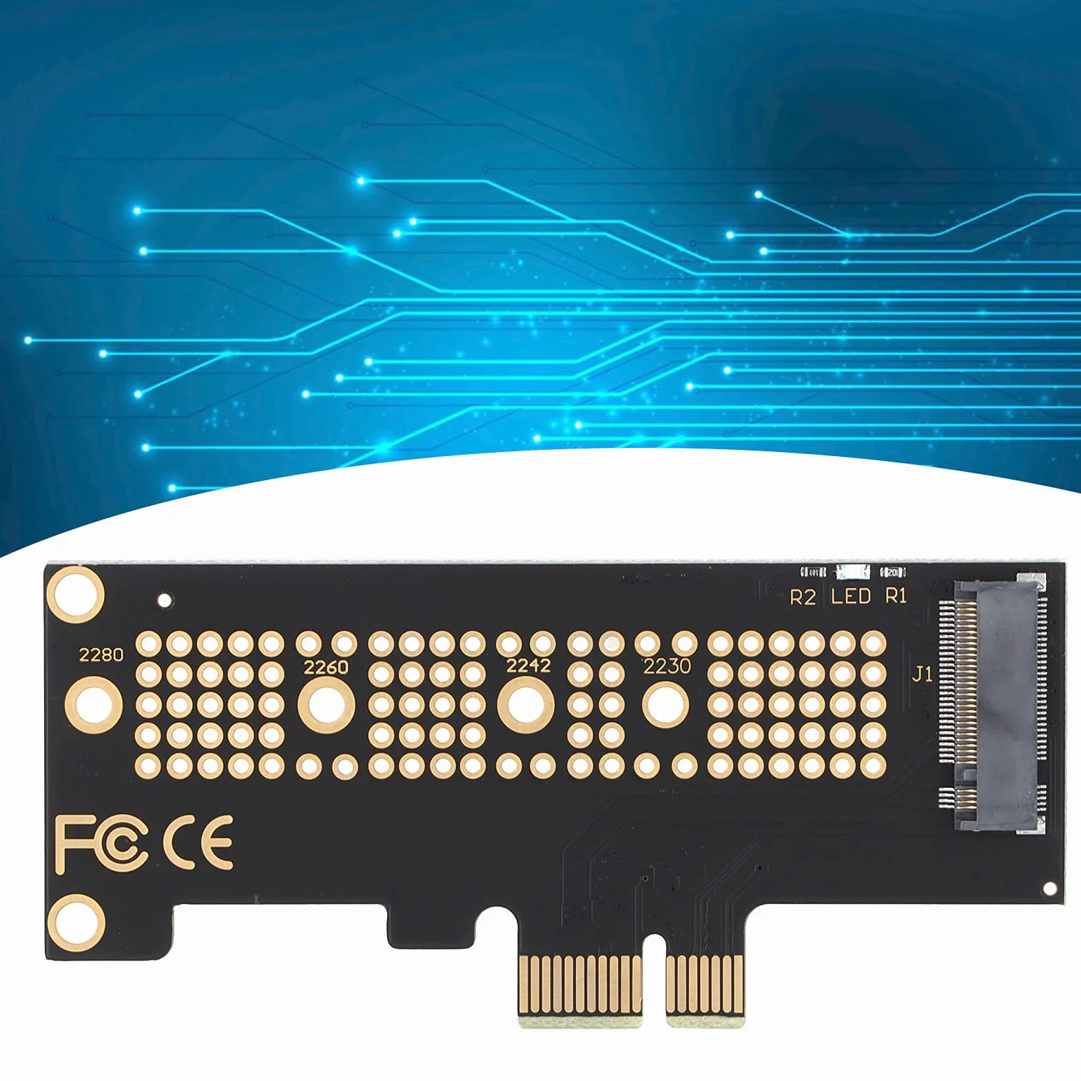 Konwerter Dysku Twardego PCIE X1/x4 na M.2 NGFF SSD Nvme, Karta Adaptera PCI Express do Dysku SSD 2230/2242/2260/2280 (PCIEx1)