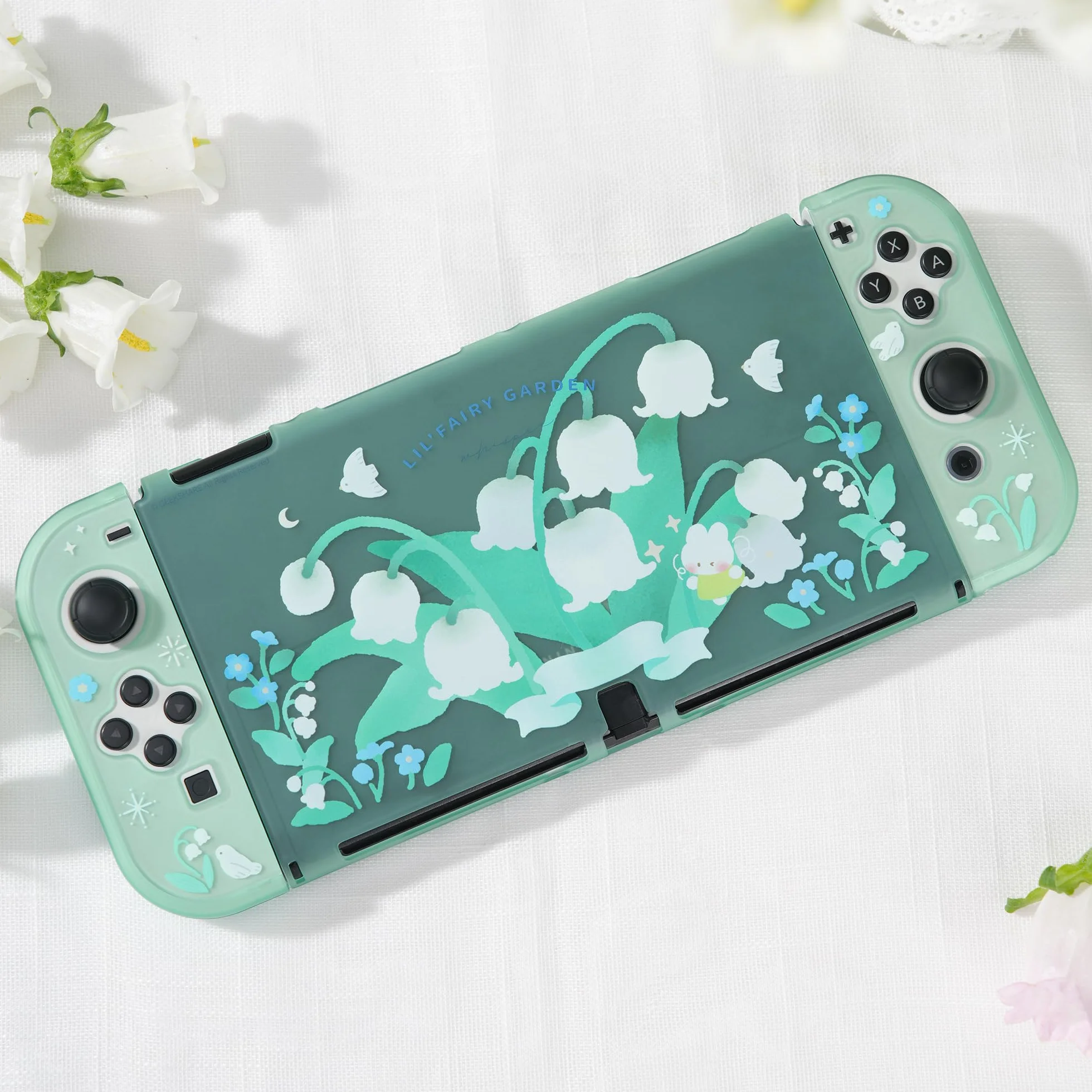 Etui ochronne GeekShare na przełącznik OLED Twarda obudowa ochronna Wąska obudowa kompatybilna z Switch OLED - Lily of The Valley