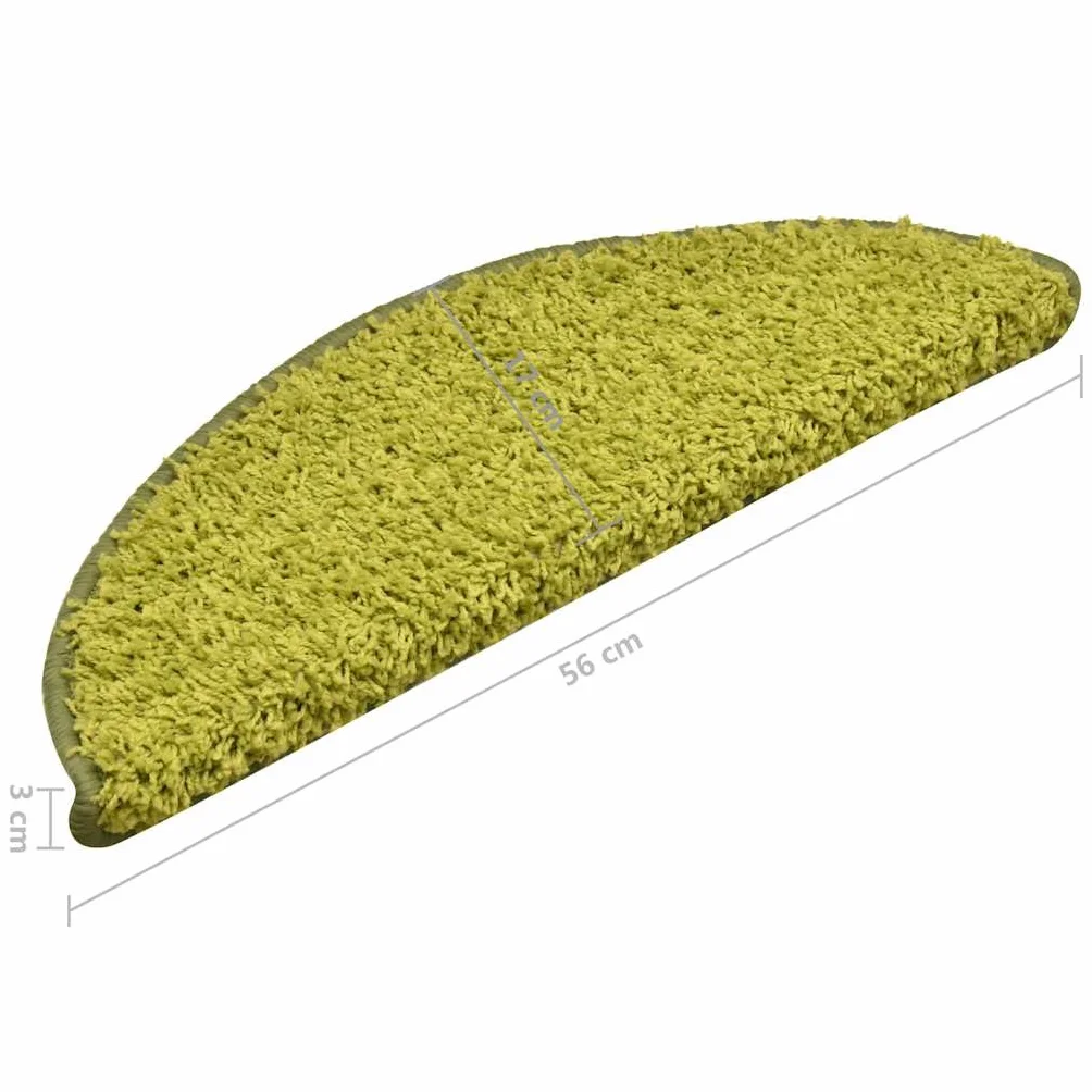 vidaXL Nakładki na schody, 15 szt., zielone, 56x17x3 cm
