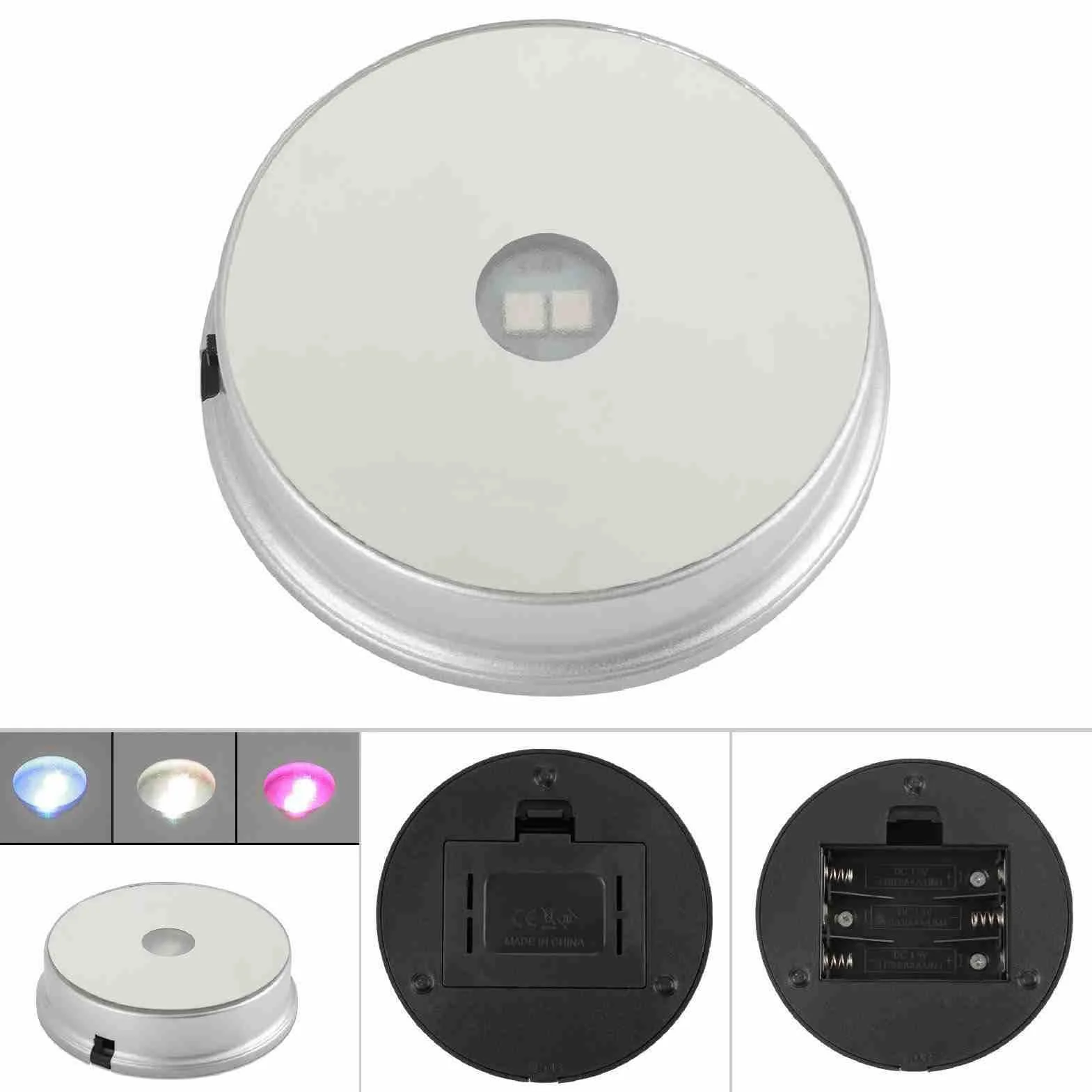 Podstawa Oświetleniowa LED Podświetlany Stojak na kryształową kulę Szklana Sztuka Kubek RGB Wielokolorowe Oświetlenie Okrągły USB Zasilany