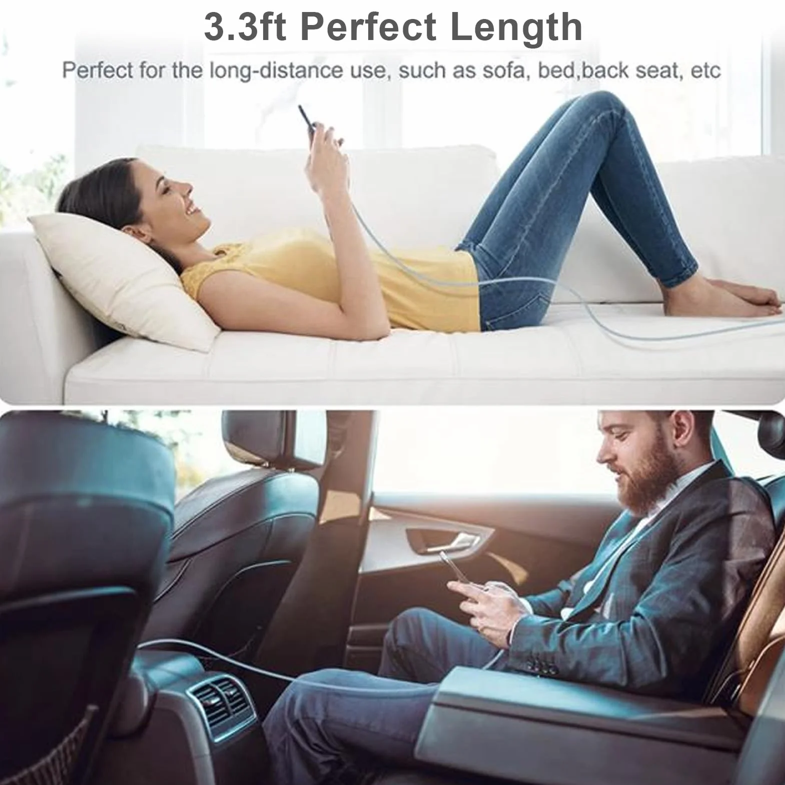 Kabel USB C na USB C, Nylonowy Kabel ładowarki USB C o Długości 3,3 Stopy, Typ C 60 W 3 A dla IOS 15/15 Pro/15 Plus/15 Pro Max, IOS Pad Pro Mini Air, S23 S22 i Więcej