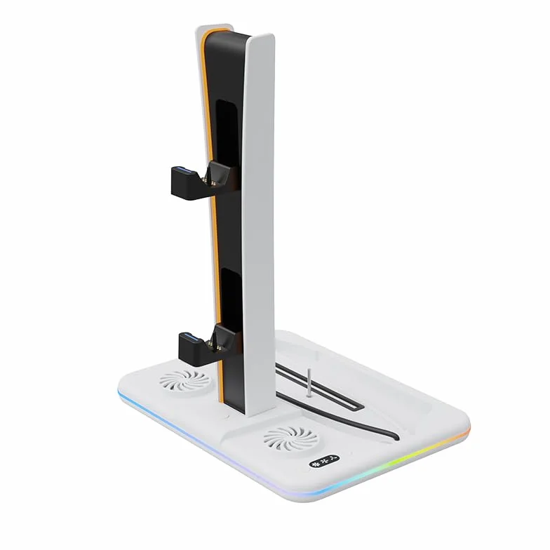 Stacja chłodząca z oświetleniem RGB i podwójna ładowarka dokująca do PS5 Slim