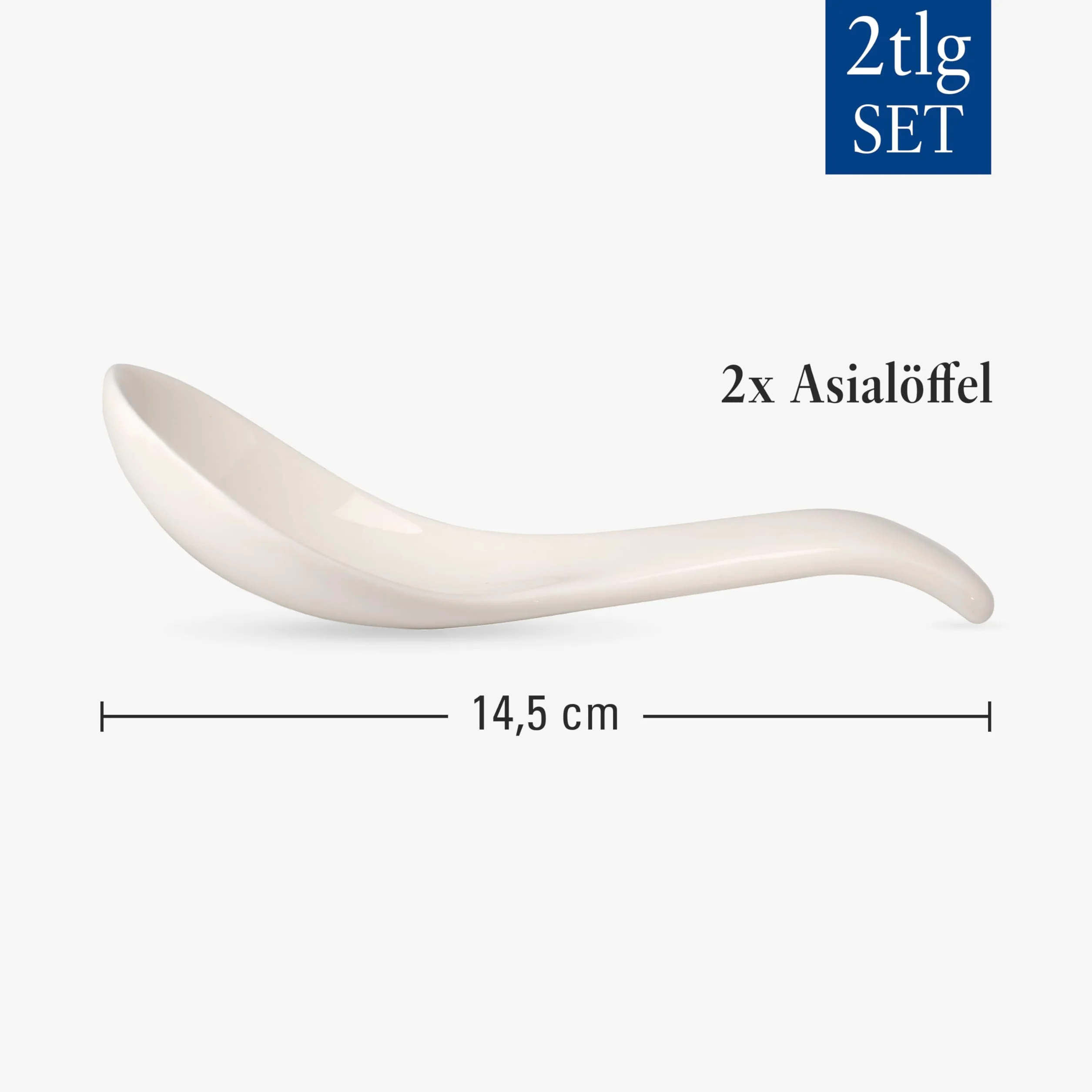 Villeroy & Boch Zestaw 2 łyżek do zupy Passion Asia, porcelana, nadaje się do mycia w zmywarce i używania w kuchence mikrofalowej, 14 cm, białe