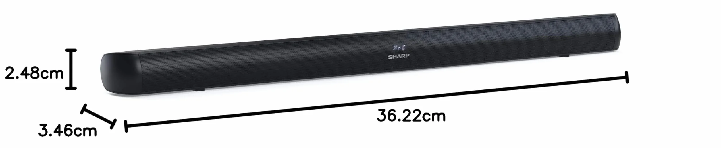 Sharp HT-SB147 2.0 Bluetooth Slim-Soundbar (z HDMI ARC/CEC, moc całkowita 120 W), czarny