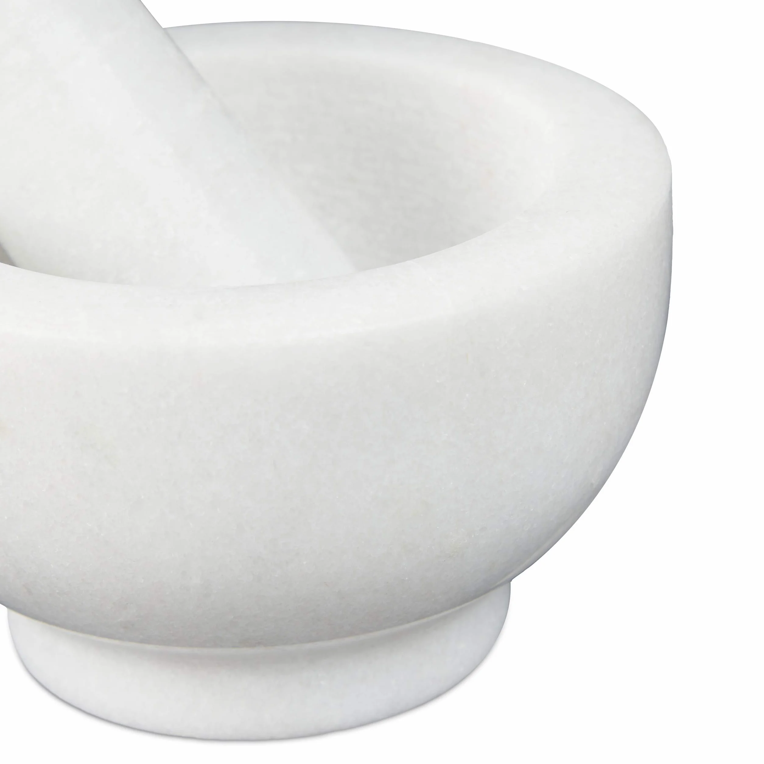 Relaxdays Marmurowy moździerz z tłuczkiem, wytrzymały i trwały, przyprawy, zioła, polerowany kamienny moździerz, Ø 10 cm, poj. 120 ml, biały, 6 x 10 x 10 cm