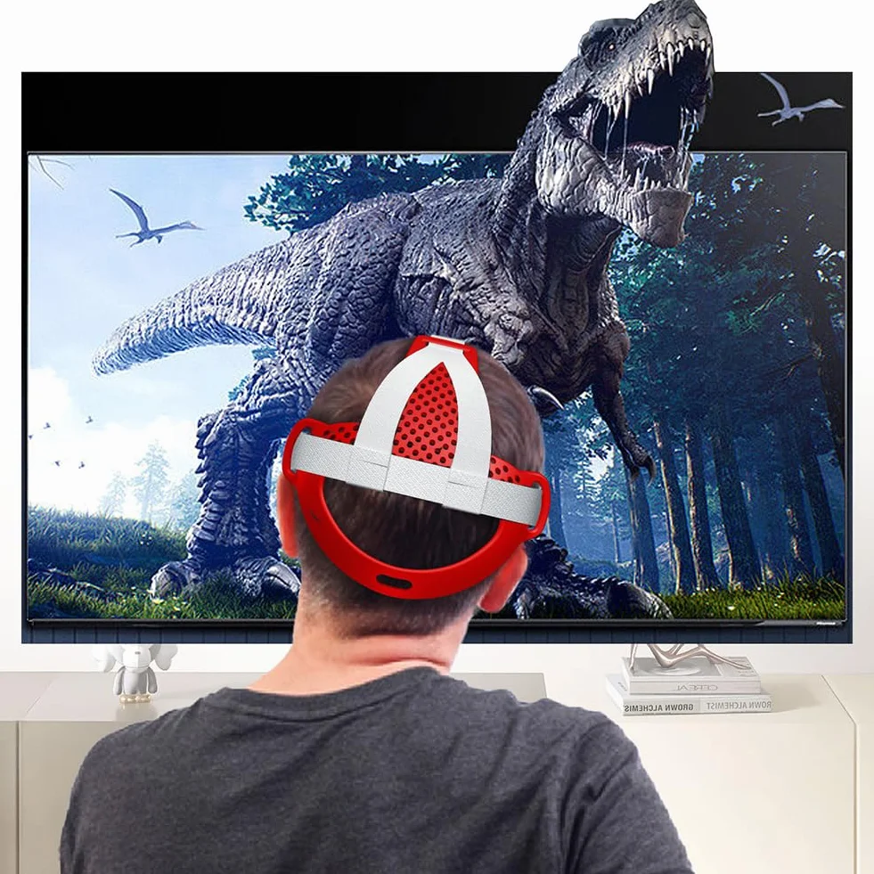 6 szt. Zestaw etui ochronnych Osłona powłoki Osłona uchwytu kontrolera Osłona twarzy Osłona obiektywu Osłony joysticka dla Oculus/Meta Quest 3 (czerwone)