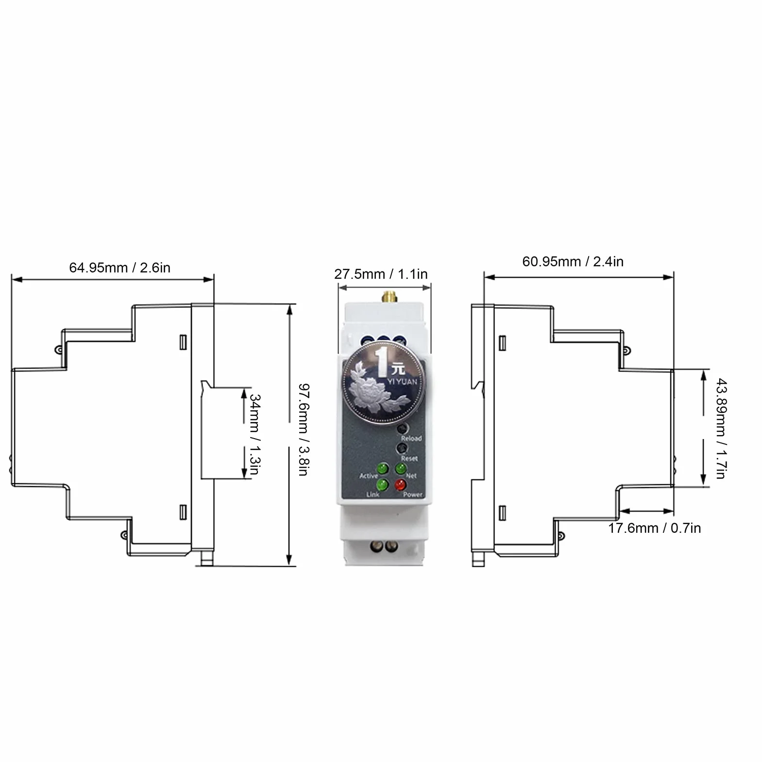 Serwer Szeregowy RS485 na Ethernet 10/100M Serwer Szeregowy RS485 na WIFI Router do Montażu na Szynie 100-240VAC PE11-H dla FreeRTOS