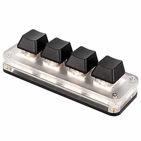 Mini Klawiatura USB, Programowalna Klawiatura DIY z Niestandardowym Pokrętłem, Mechaniczna Klawiatura do Programowania Gier z Makro, Jednoręczna Standardowa Klawiatura OSU HID do (4 klucze)