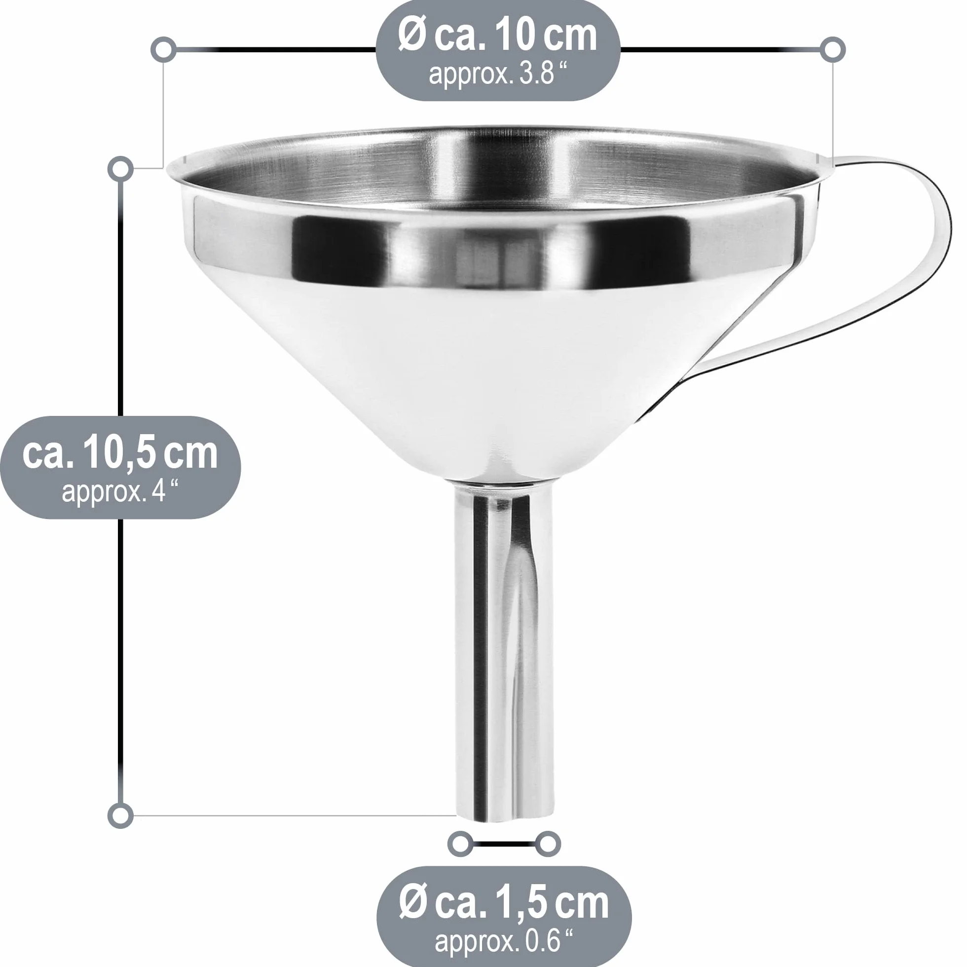 COM-FOUR® 2-czesciowy zestaw lejków wykonanych ze stali nierdzewnej - lejek do napelniania z sitkiem do sloików podczas konserwowania - lejek do dzemu z dzióbkiem do napelniania (02 sztuki - mieszanka stali nierdzewnej)