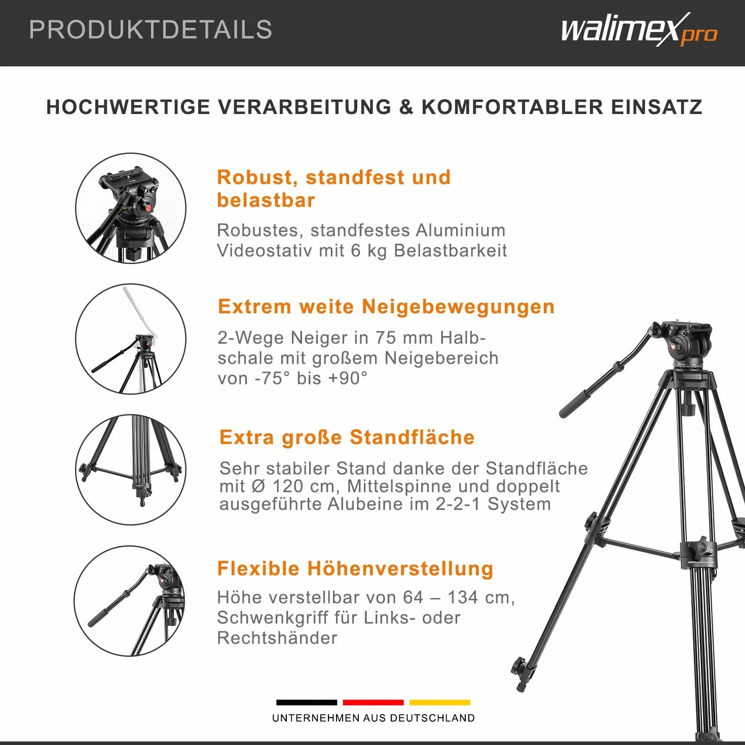 walimex pro EI-9901 statyw Video-Pro 138 cm