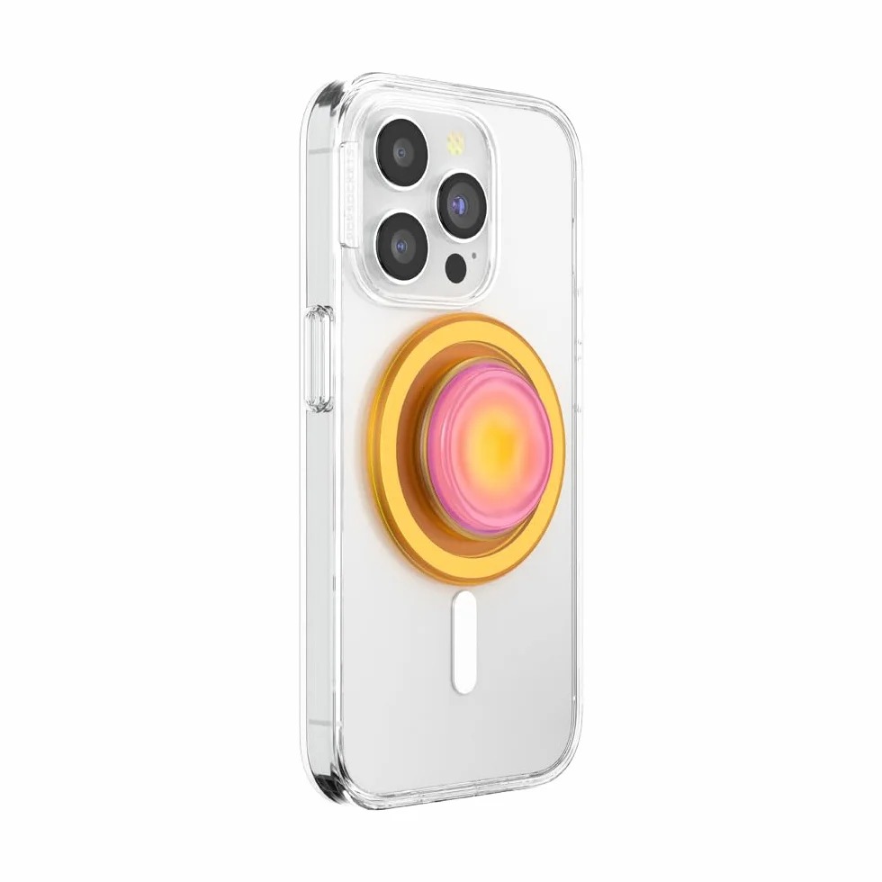 PopSockets: PopGrip Round dla MagSafe - Pierścień Adaptera do MagSafe w Zestawie - Rozkładany uchwyt i stojak do telefonów z wymiennymi krążkami PopTop - Jelly Sunni