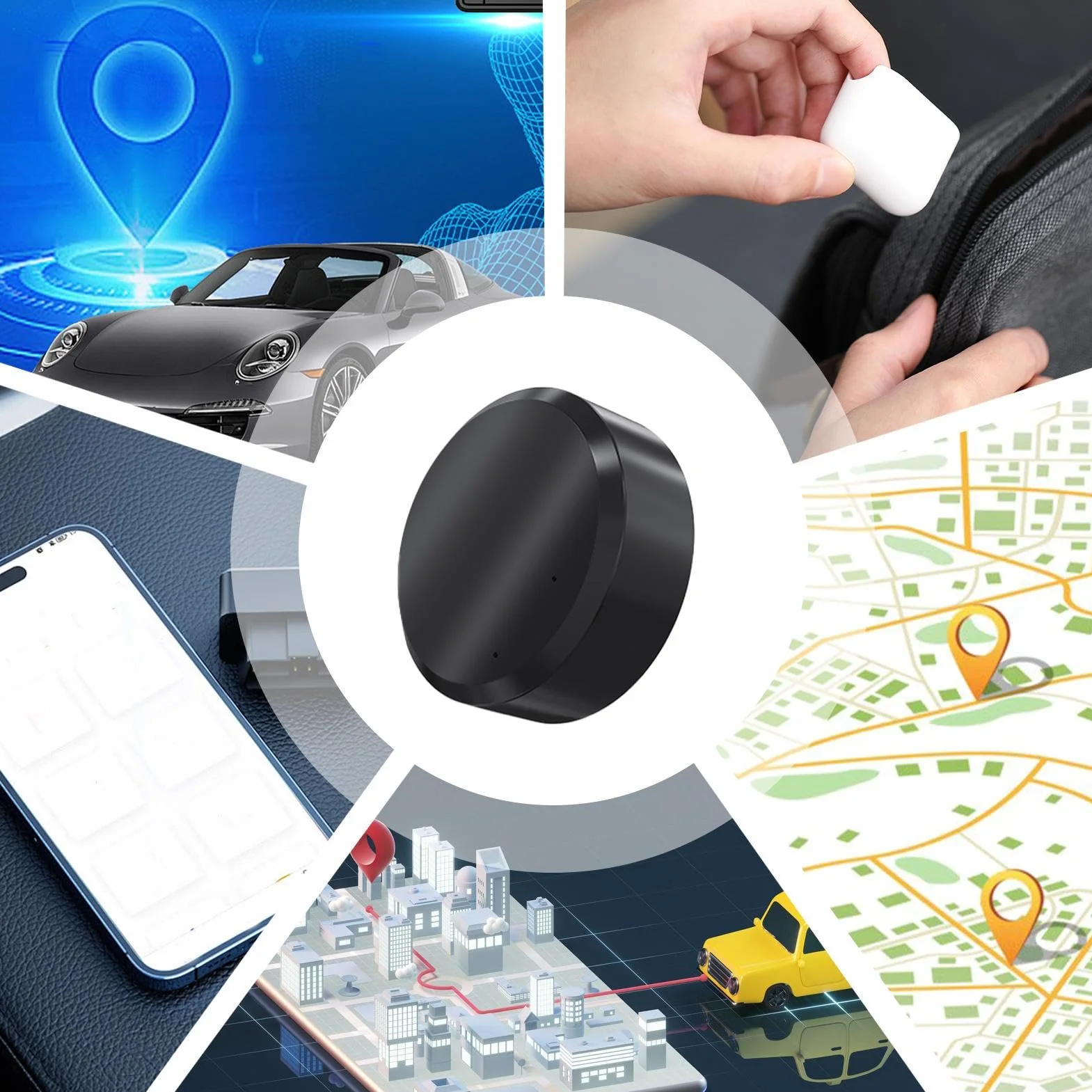 Samochodowy tracker GPS - przenośny tracker do pojazdów 2G z silnym magnesem - w czasie rzeczywistym z globalnym zasięgiem, system antykradzieżowy do motocykli i bagażu