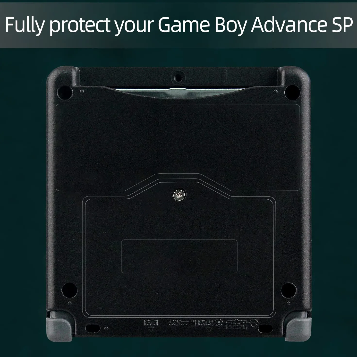 OSTENT Pokrowiec na całą obudowę kompatybilny z Nintendo GBA SP Gameboy Advance SP, czarny, Nowoczesny
