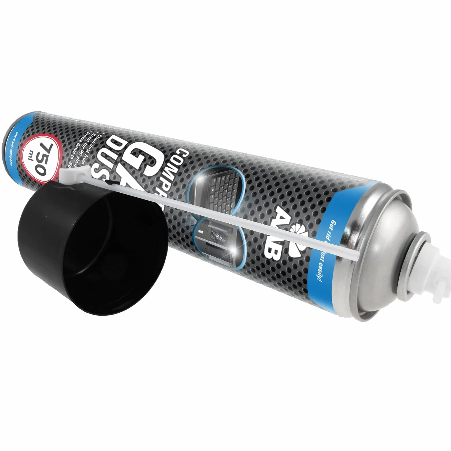 AABCOOLING Compressed Gas Duster 3 x 750ml - Sprężony Gaz, Sprężone Powietrze do Wyposażenia Komputerowego, Puszka, Spray do Czyszczenia Komputera, Klawiatury, Laptopa, Sprzętu Biurowego, PC