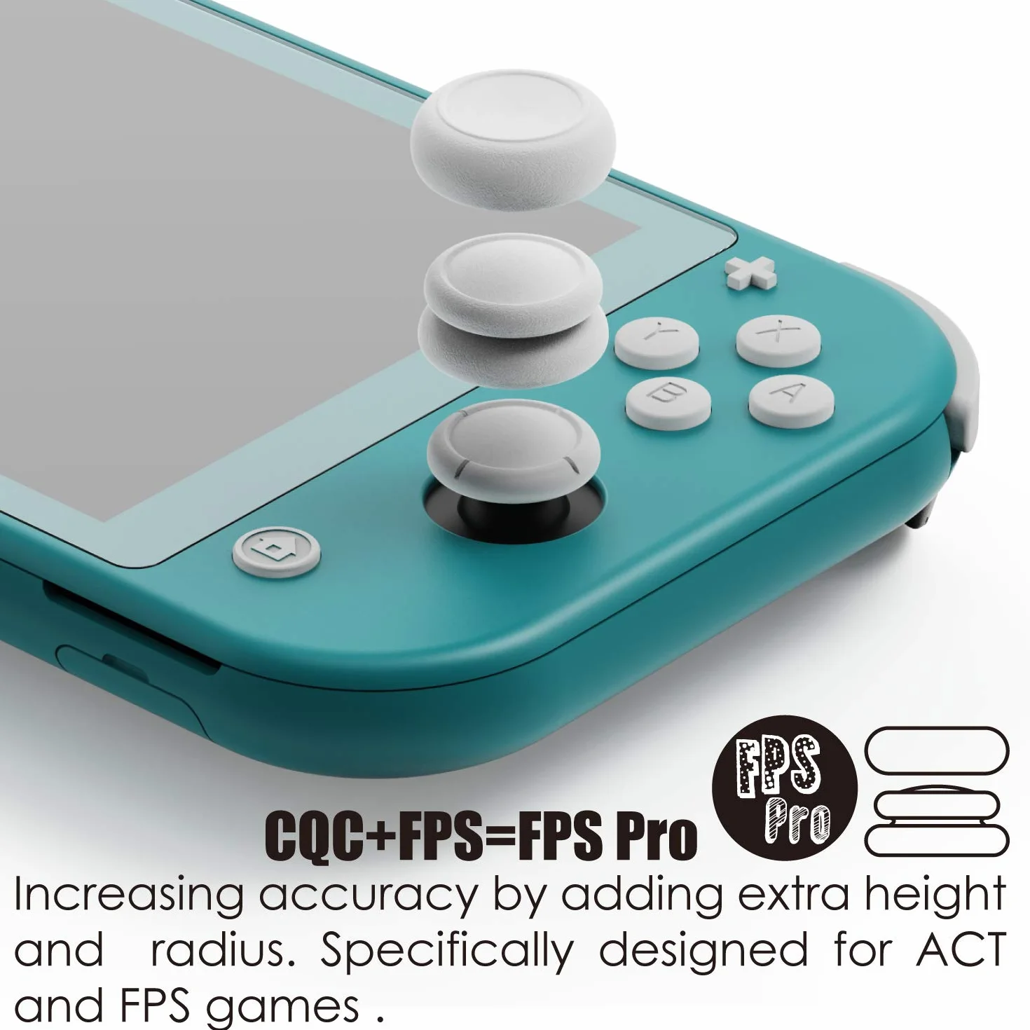 Skull & Co. Skin, CQC i FPS Master Thumb Grip zestaw uchwytów na kciuki, nakładki na joystick analogowy, do Nintendo Switch Lite, joysticki, szary, 3 pary (6 szt.)
