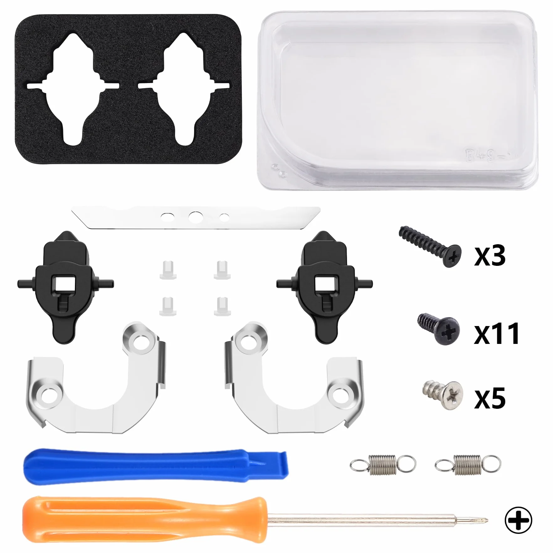 eXtremeRate Zestaw Modułów Magnetycznych do Wymiany Wiosła Tylnych do Kontrolera ps5 Edge,Metalow Części Naprawcze Elementów Magnetycznych do Przycisków Tylnych Controller ps5 Edge-Bez Wiosła Tylnych