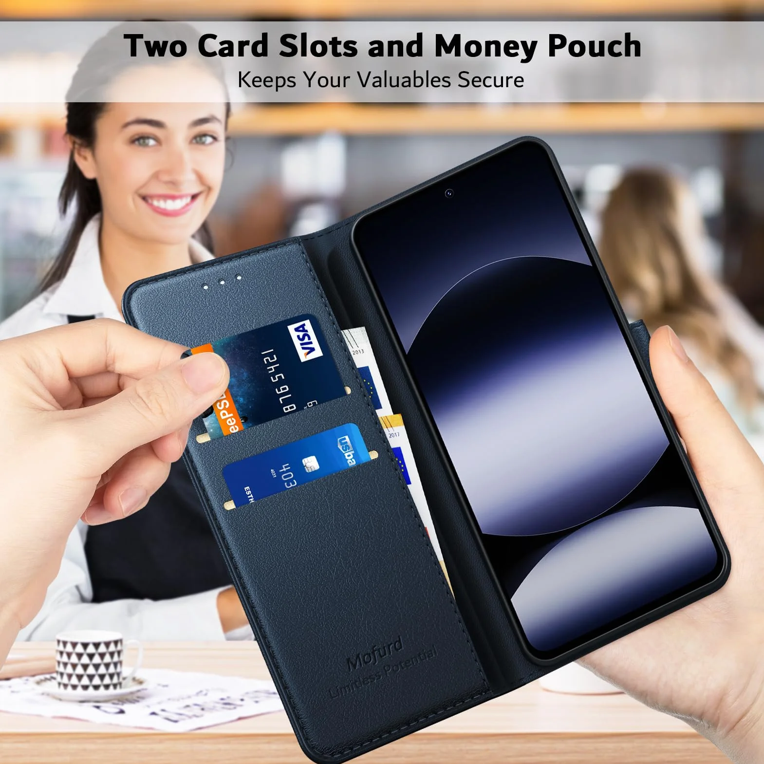 Etui do Xiaomi Redmi Note 14 4G (nie dla 5G) + osłona ekranu ze szkła hartowanego * 2, [blokada RFID] Wysokiej jakości etui z klapką ze skóry PU portfel etui na telefon [przegródki na karty]