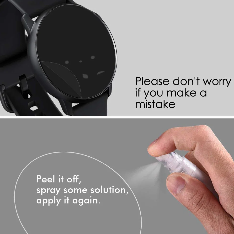 VGUARD Zestaw 6 sztuk osłon do Garmin Vivoactive 6 / Garmin Vivoactive 5 / Samsung Galaxy Watch Active 2 40 mm/Galaxy Watch Active, pełne pokrycie, przezroczysta folia ochronna HD