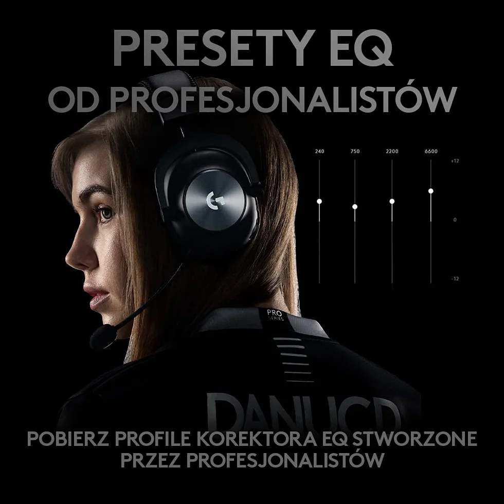 Logitech G PRO Gaming Headset, Słuchawki nauszne 50 mm PRO-G, aluminium, stal, pianka z pamięcią kształtu, PC/PS/Xbox/Switch - Czarny