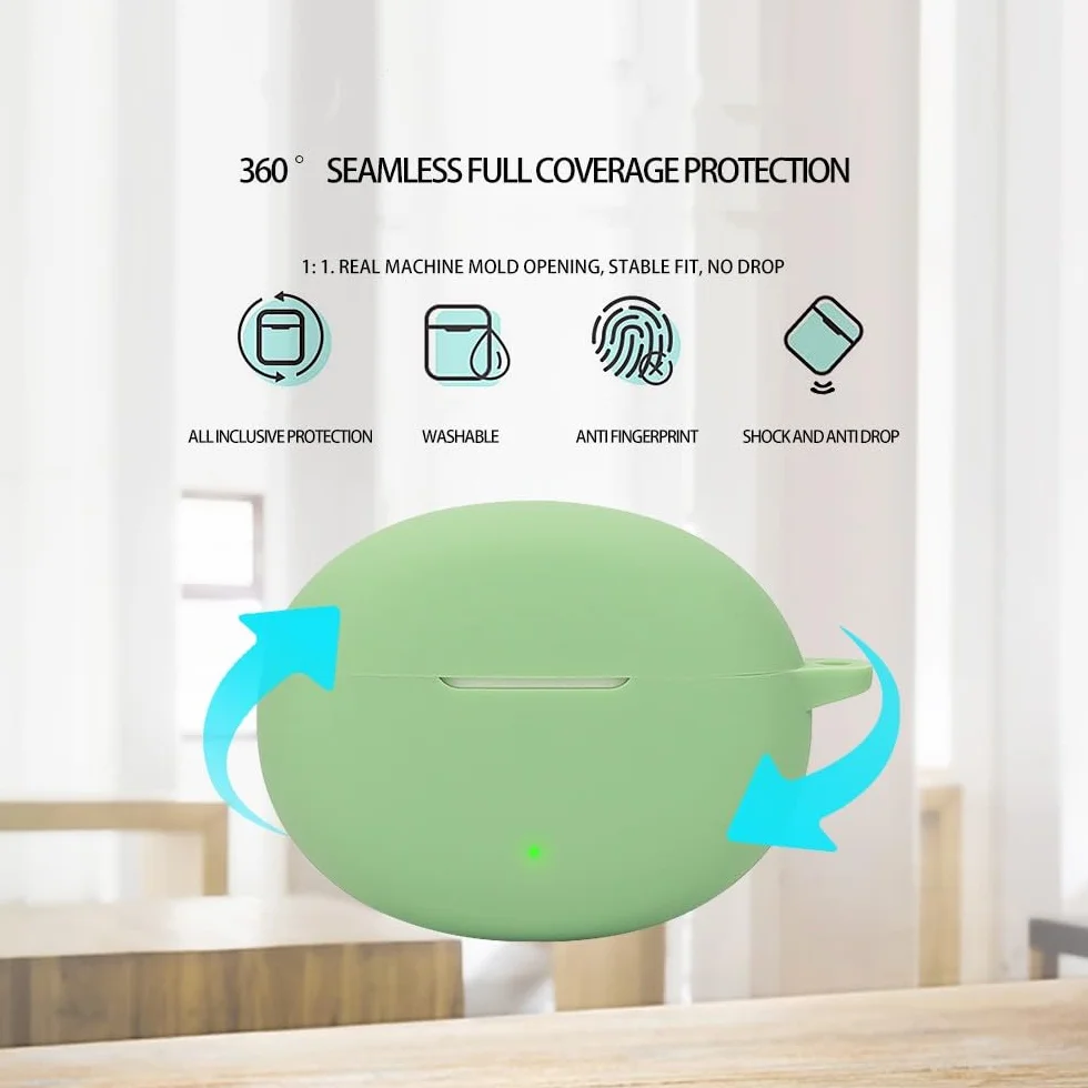 FTRONGRT Etui na słuchawki Bluetooth do OPPO Enco Air4 Pro, odporne na wstrząsy silikonowe etui na słuchawki Bluetooth, kompatybilne ze słuchawkami Bluetooth OPPO Enco Air4 Pro, czarne