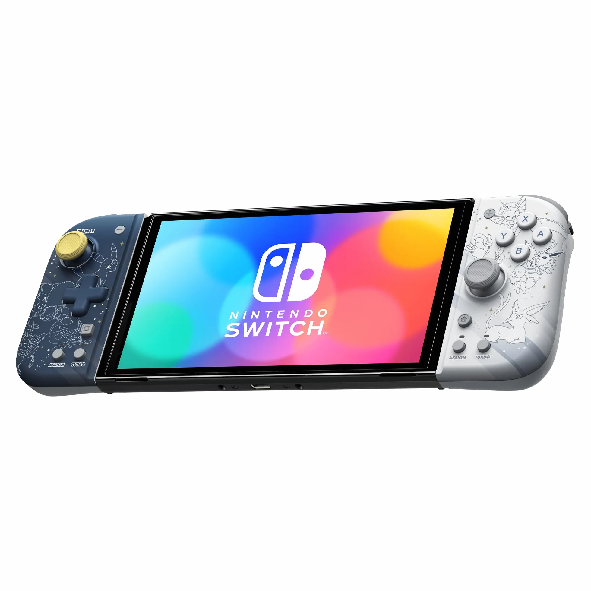 HORI Split Pad Compact (Eevee Evolutions) - przenośny kontroler ergonomiczny do Nintendo Switch i OLED - Oficjalna licencja Nintendo