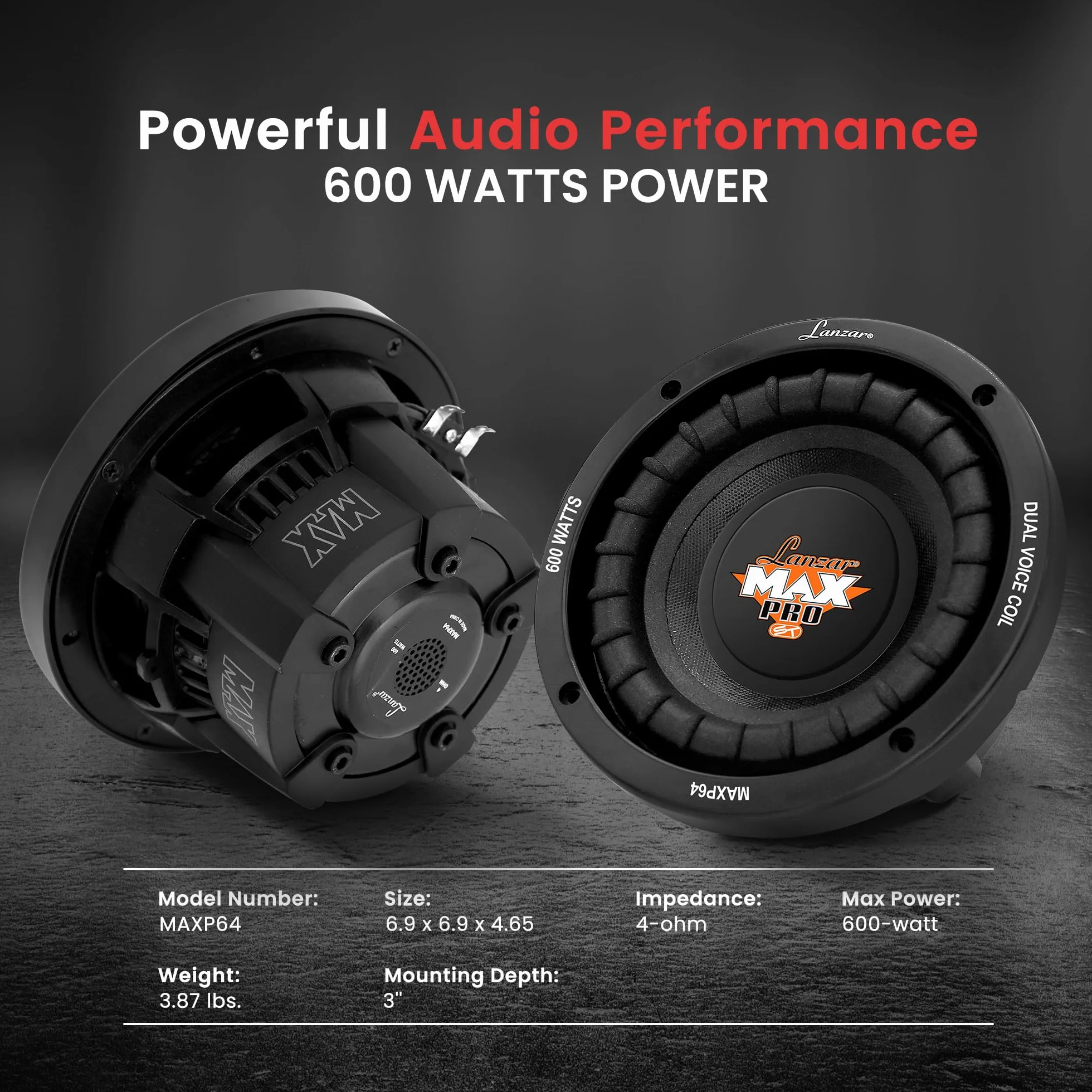 Pyle Max Pro Subwoofer Samochodowy, Czarny, 6,5"