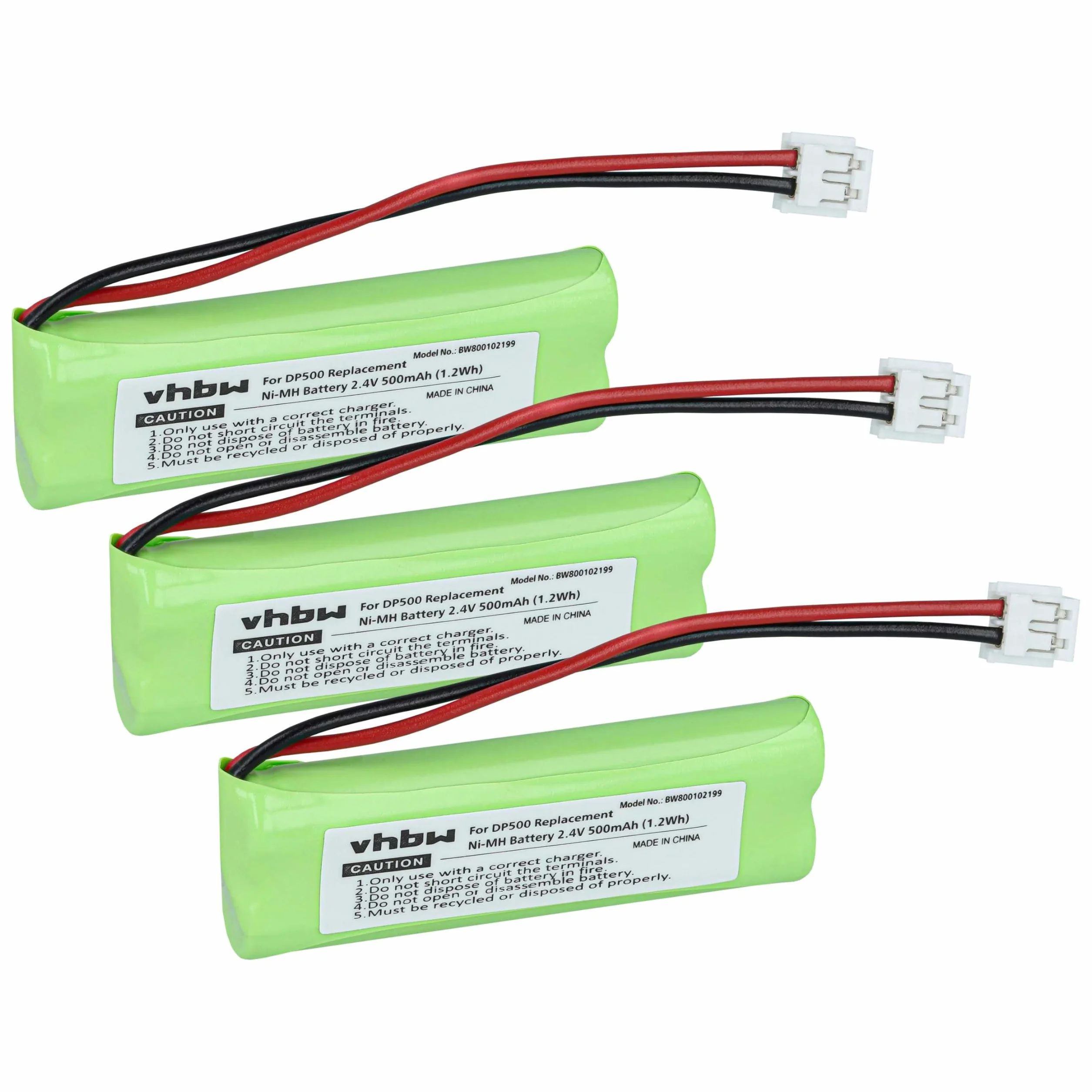 vhbw 3X NI-MH akumulator 500 mAh (2,4 V) do sieci stacjonarnej Medion MD82622, MD83001, MD83022, MD83091, MD83166, MD83274, MD83542 jak VT50AAAALH2BMJZ, GP10