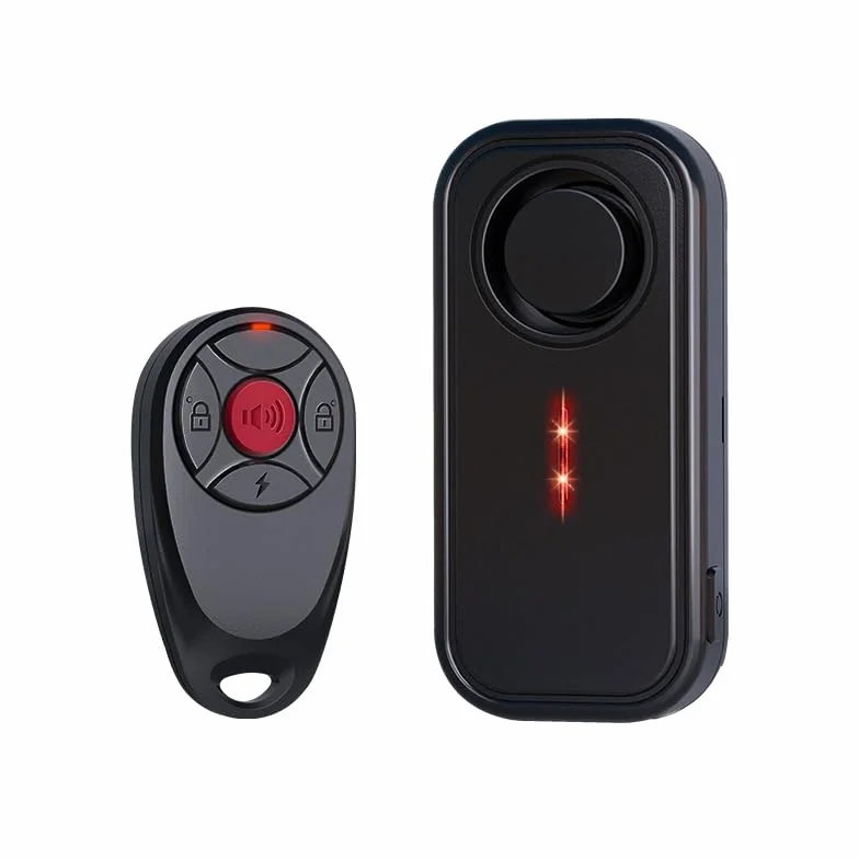 Alarm rowerowy antykradzieżowy z pilotem zdalnego sterowania, 113 db, bezprzewodowe, wibracyjne, motocyklowe, do skuterów elektrycznych, skuterów, ze światłami LED, wodoodporny system