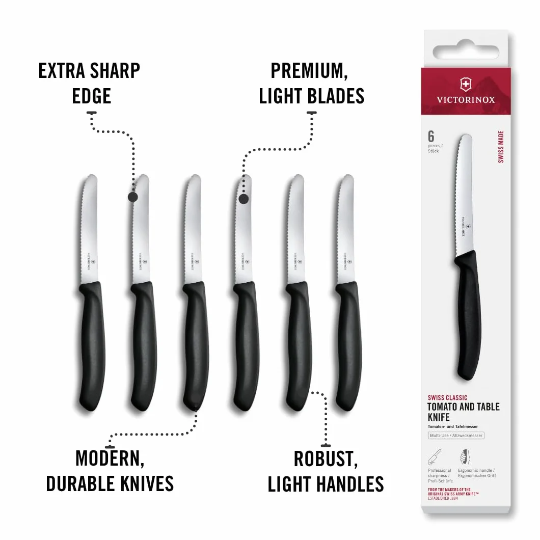 Victorinox Swiss Classic Tomaten- und Tafelmesser-Set, 6-teilig