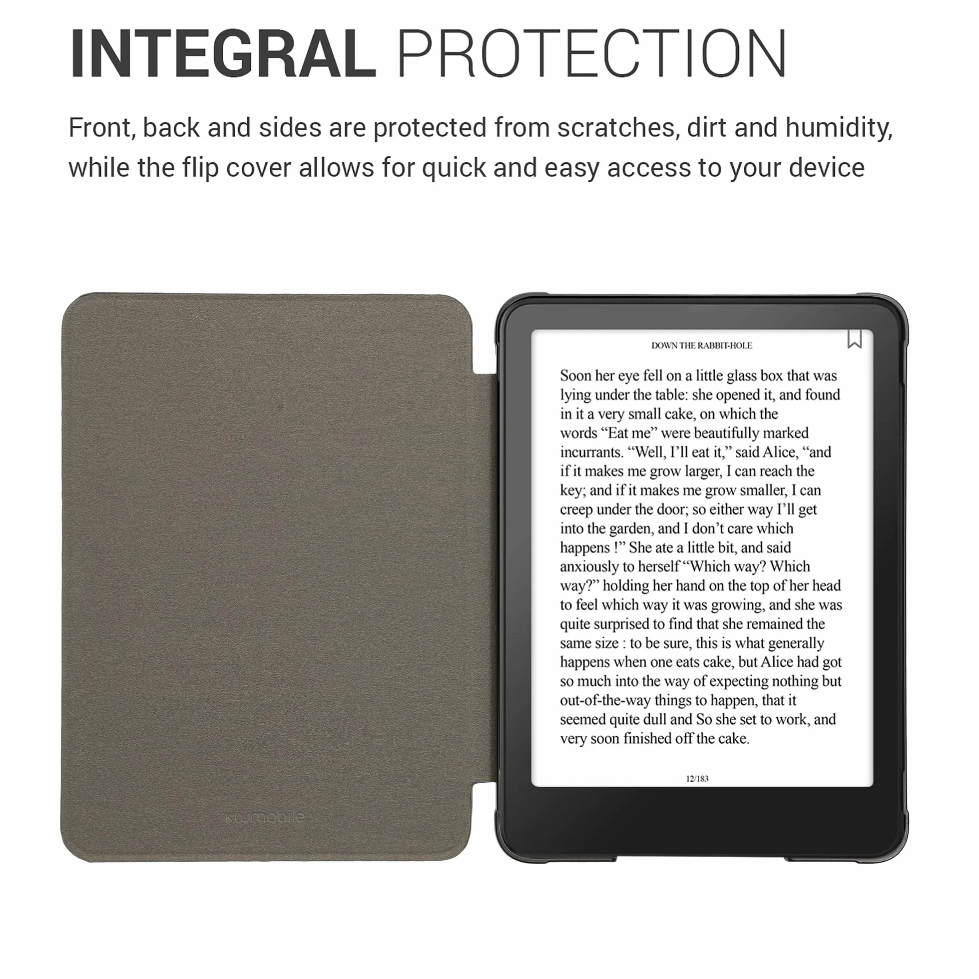 kwmobile Etui kompatybilne z Amazon Kindle Paperwhite (12. generacji 2024)/Kindle Colorsoft – etui z tkaniny w stylu książki, etui z klapką – ciemnoszare