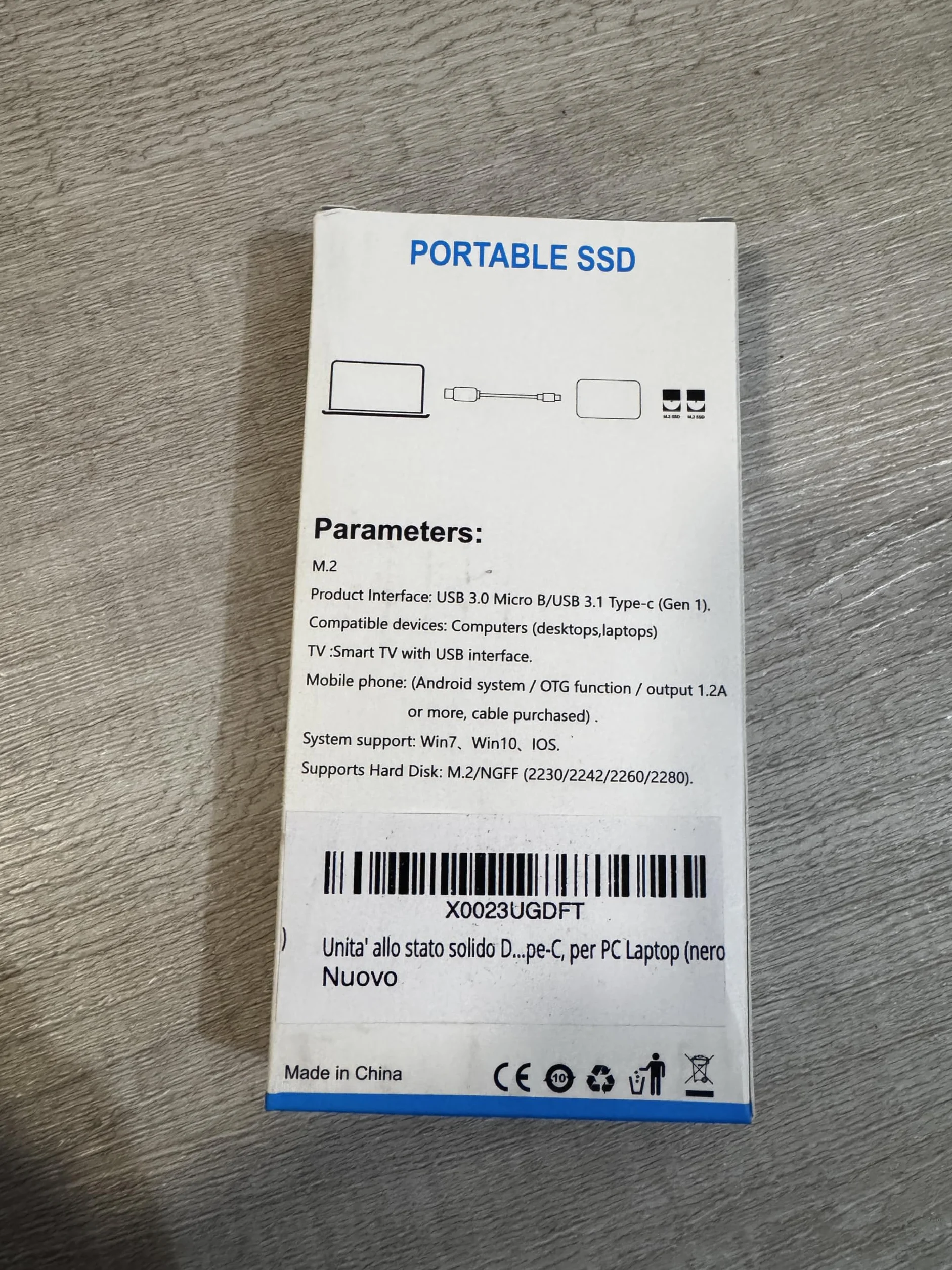 Dysk SSD zewnętrzny dysk twardy SSD 1 TB, prezent adapter OTG/Type-C, do laptopów PC (czarny)