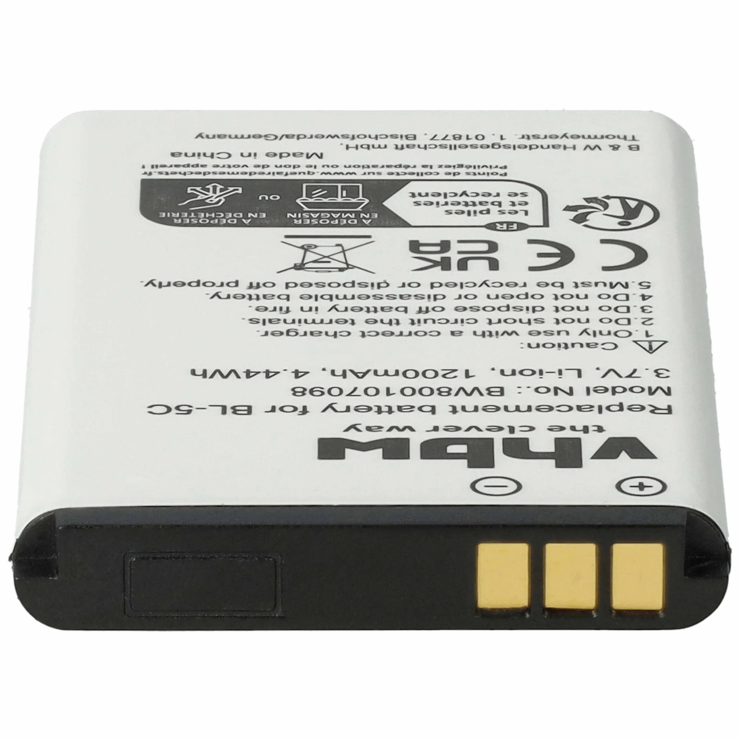 vhbw Bateria kompatybilna ze wzmacniaczami PowerTel M6300 Smartphone (1200mAh, 3,7V, Li-ION)