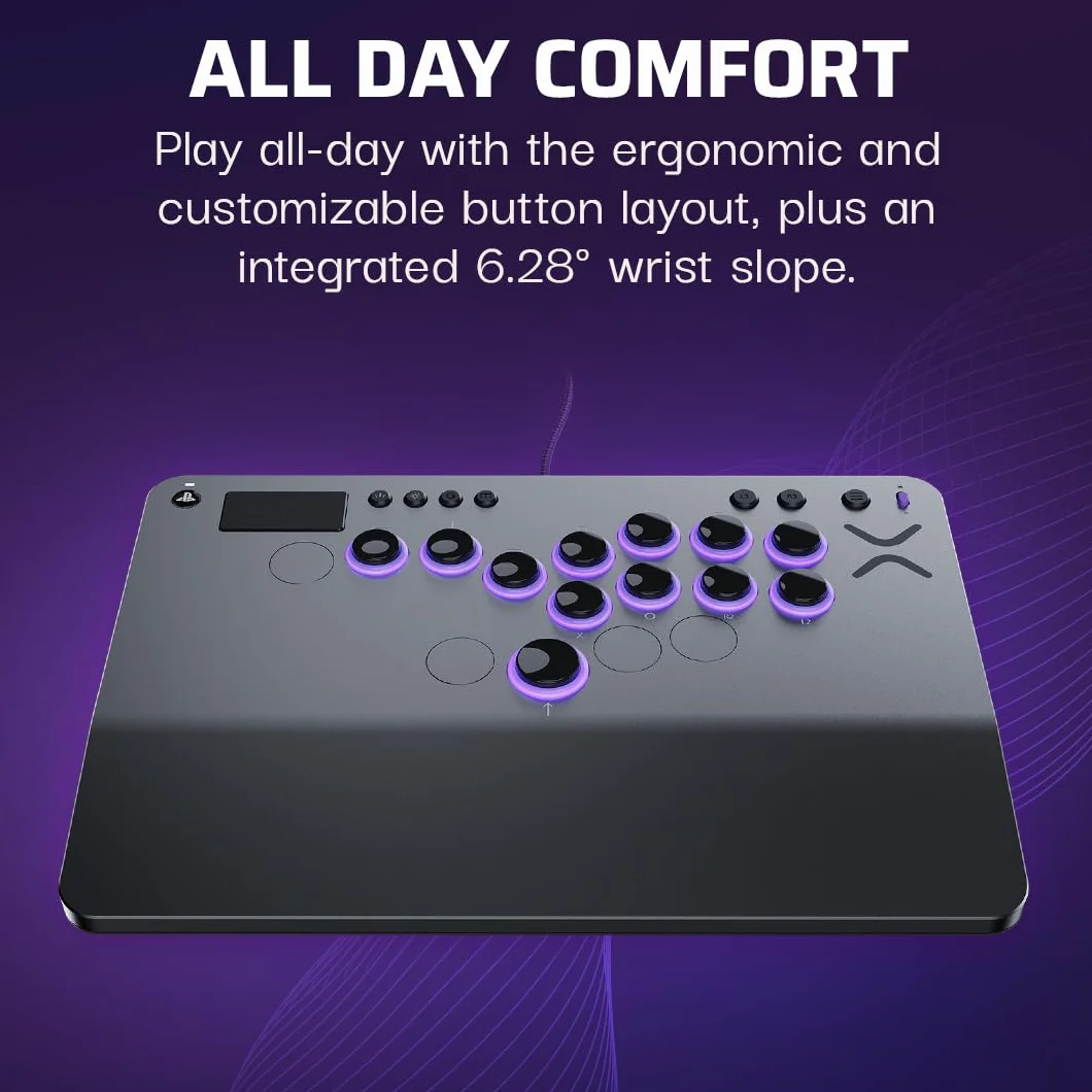 Turtle Beach Victrix Pro KO Leverless All Button Fight Stick for PlayStation 5, Officially Licensed PS5|PS4, Windows 10/11 PC, Customizable eSports Tournament Ready Controller, Gray