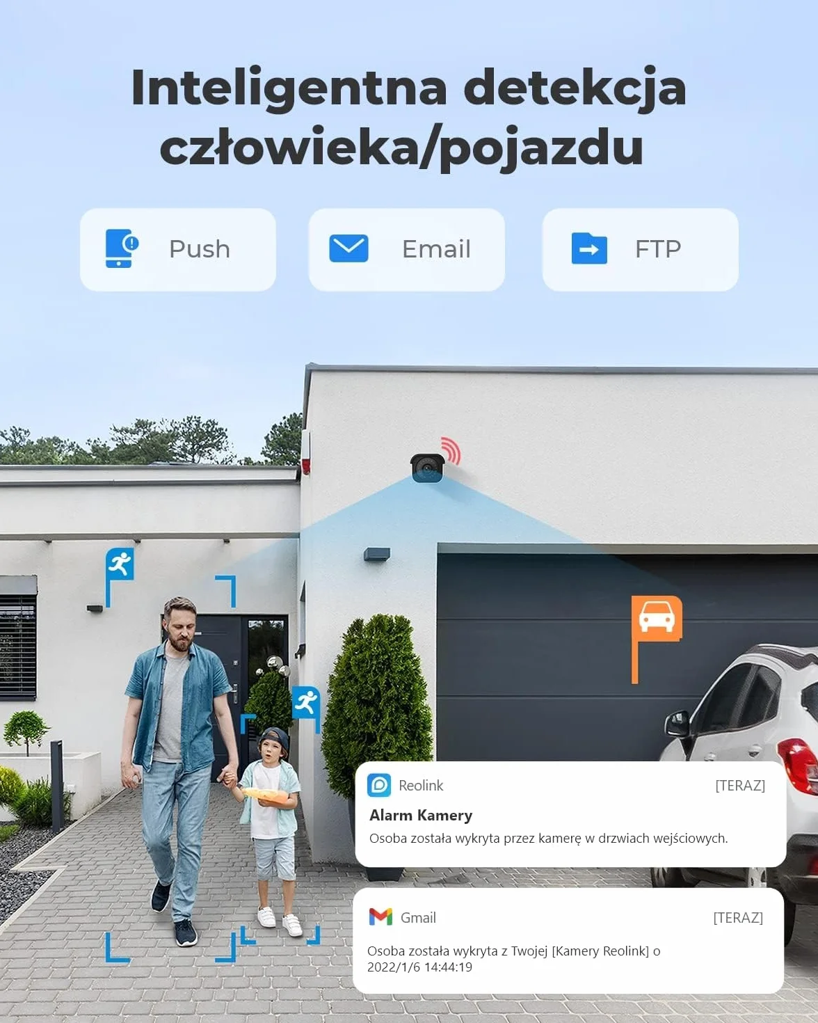 Reolink Inteligentna Kamera Monitoringu 4K PoE z Detekcją Ludzi/Pojazdów, Zewnętrzna Kamera CCTV IP z Inteligentnymi Alertami o Ruchu, Nagrywaniem Audio, Slotem Karty microSD RLC-810A