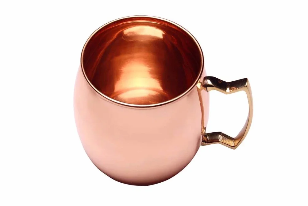 Rastogi Handicrafts Kubek z litej miedzi do Moscow Mules 550 ml / 510 ml - 100% czysta miedź lakierowane wykończenie mule kubek, kubek koktajlowy Moscow Mule, miedziane kubki, kubki koktajlowe (1)