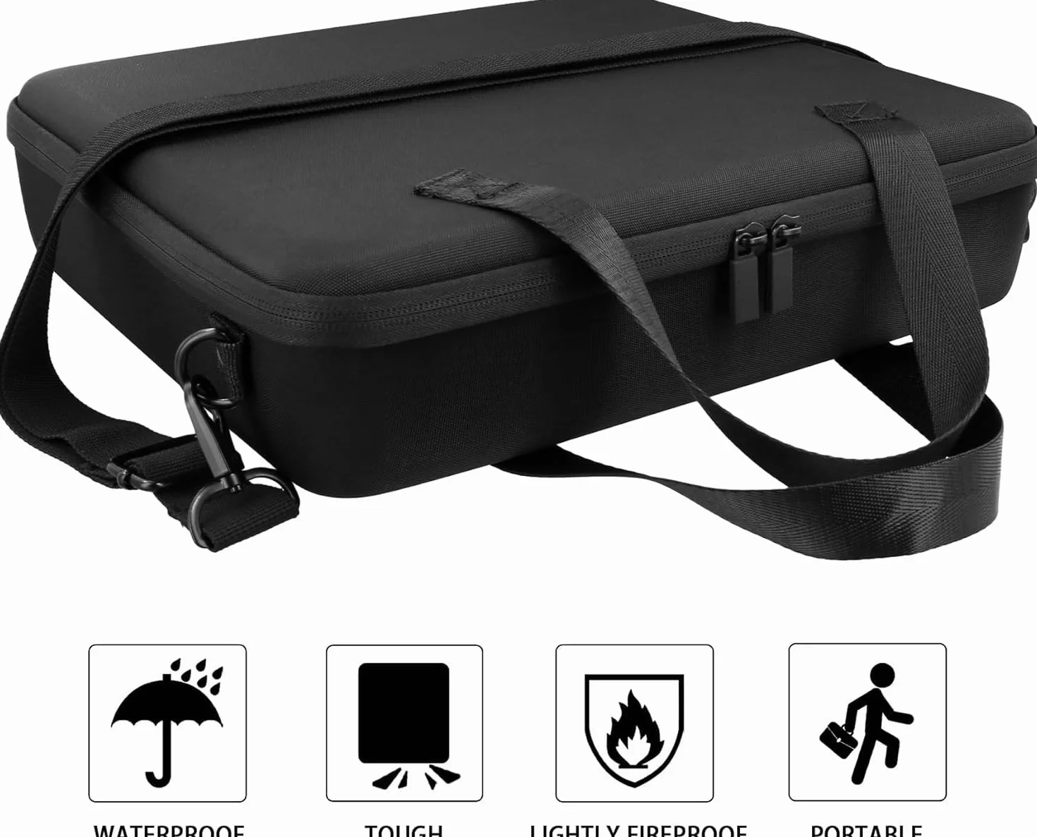 co2CREA Twarda torba podróżna z paskiem na ramię do Canon PIXMA TR160 / TR150 / iP110 bezprzewodowa przenośna drukarka atramentowa, tylko etui