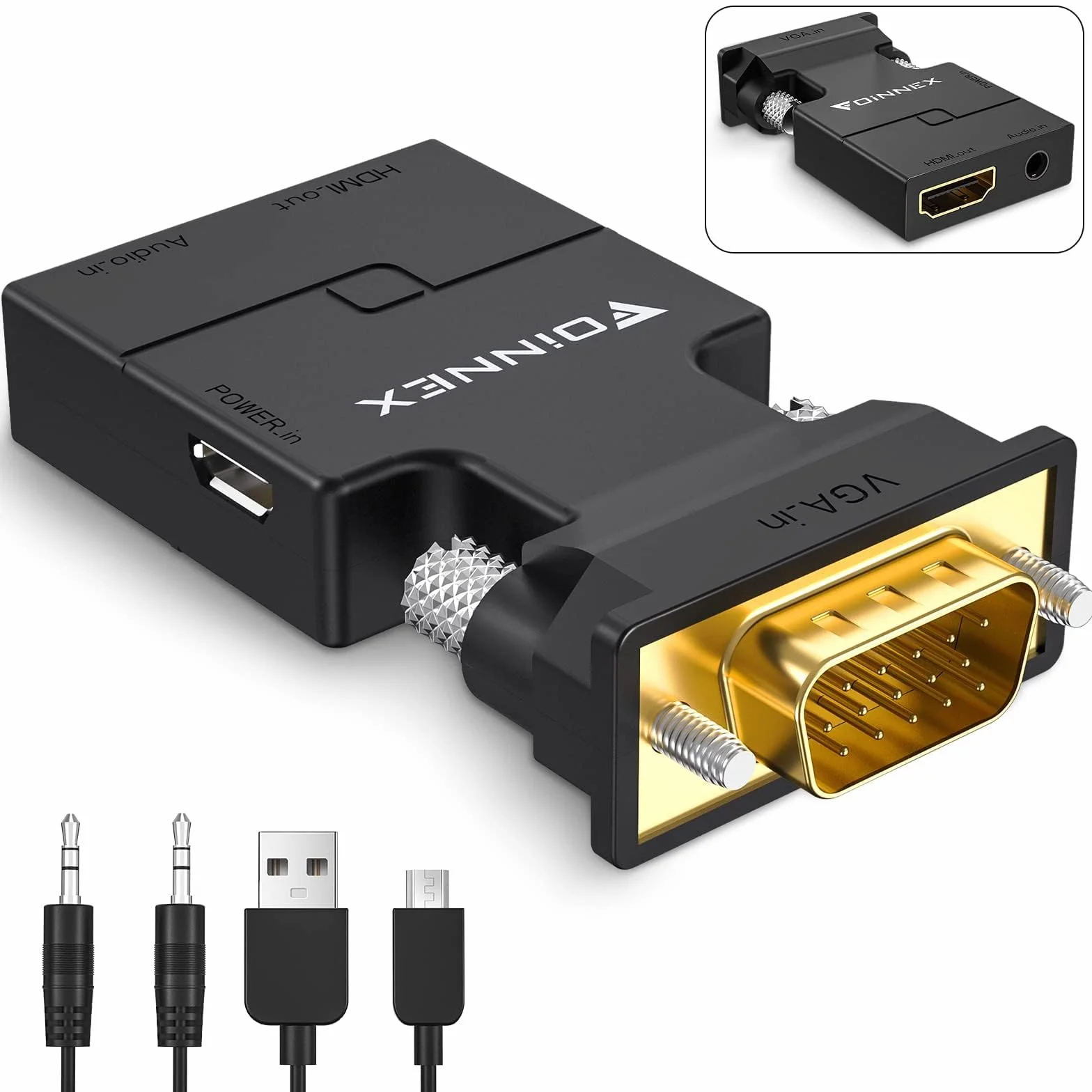 FOINNEX Adapter VGA na HDMI z Audio